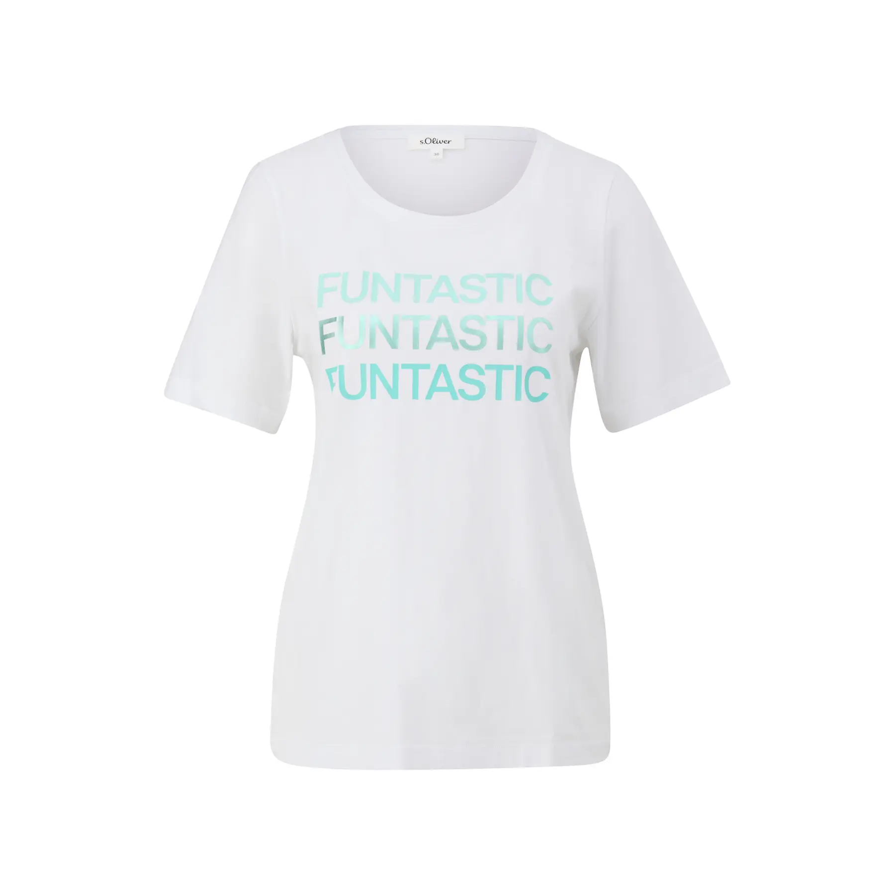 Stretch Katoenen T-shirt met Letterprint Dames s.Oliver