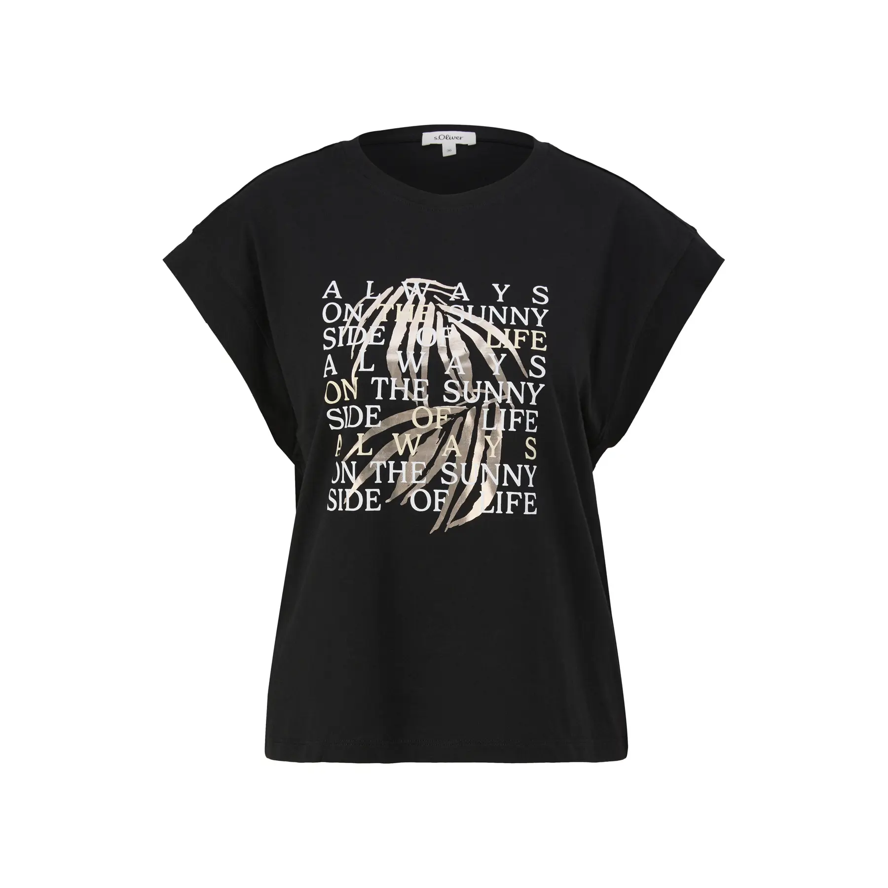 Relaxed Fit T-Shirt mit metallic Print für Damen s.Oliver