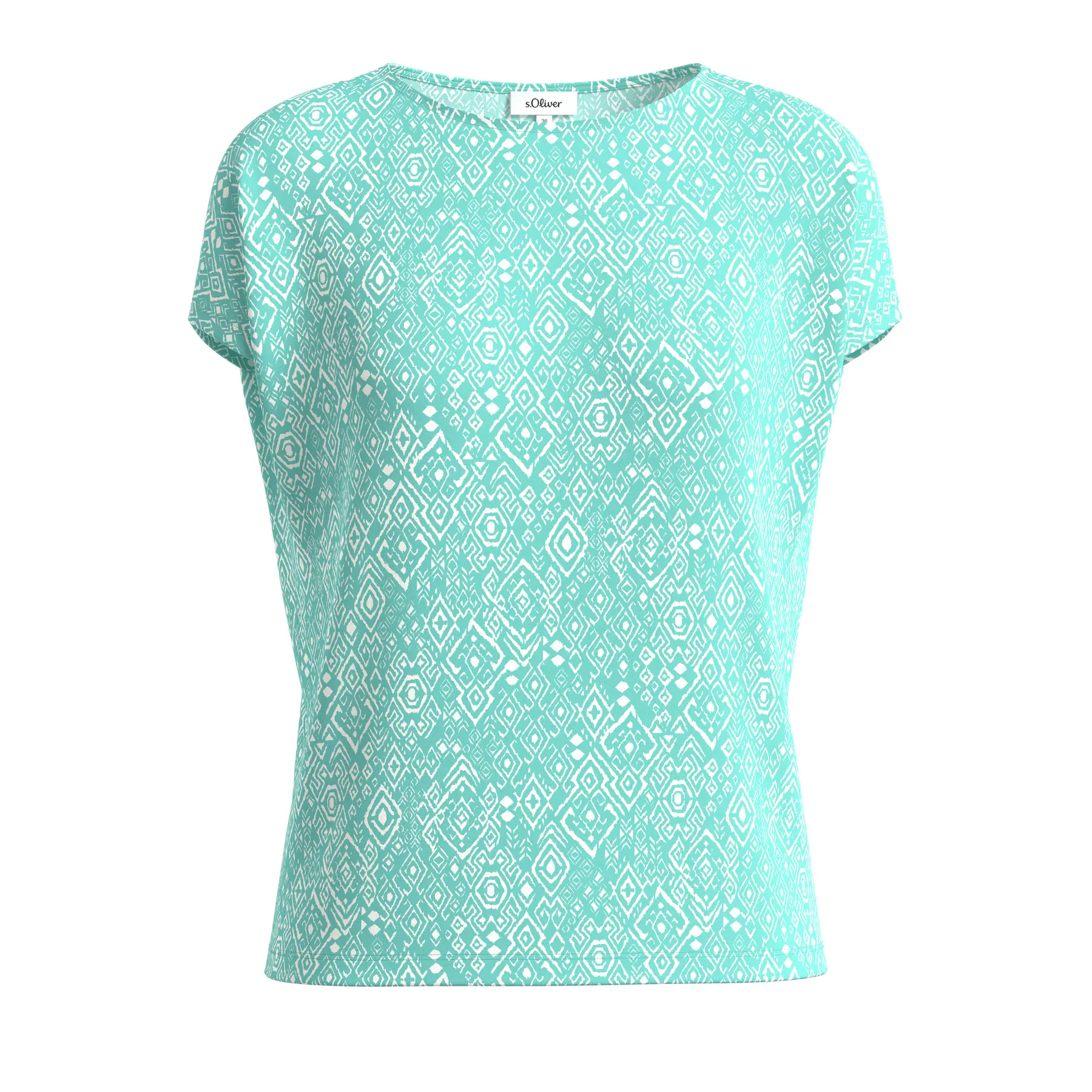Damen T-Shirt mit lässiger Passform und Allover-Muster s.Oliver