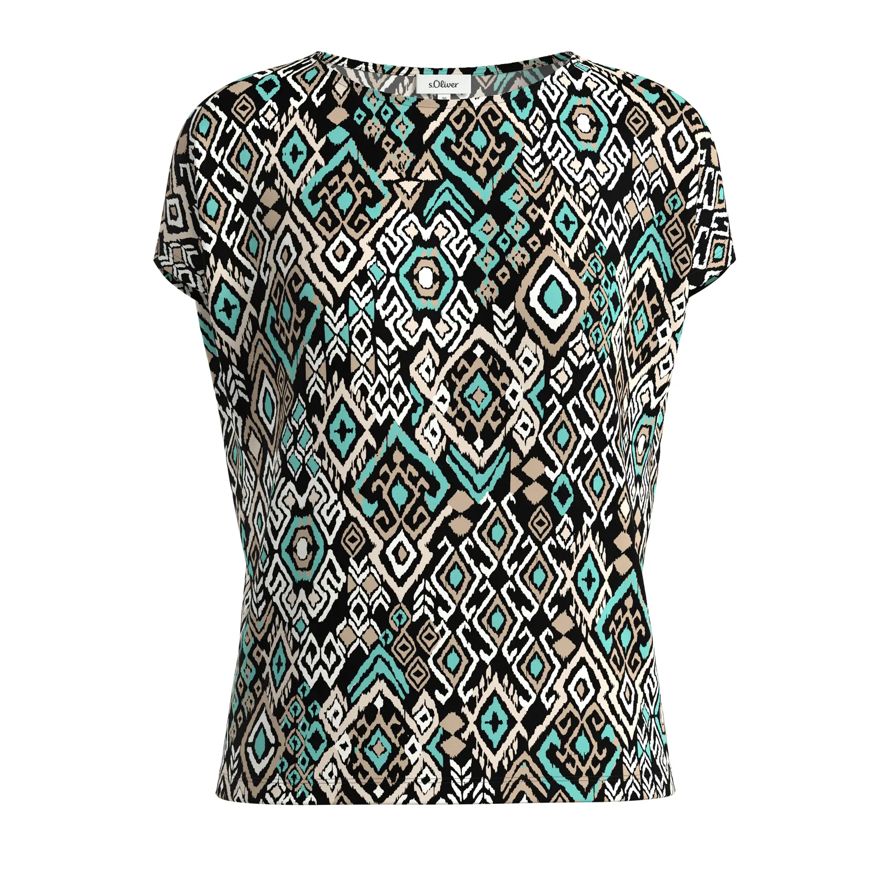 Damen T-Shirt mit lässiger Passform und Allover-Muster s.Oliver