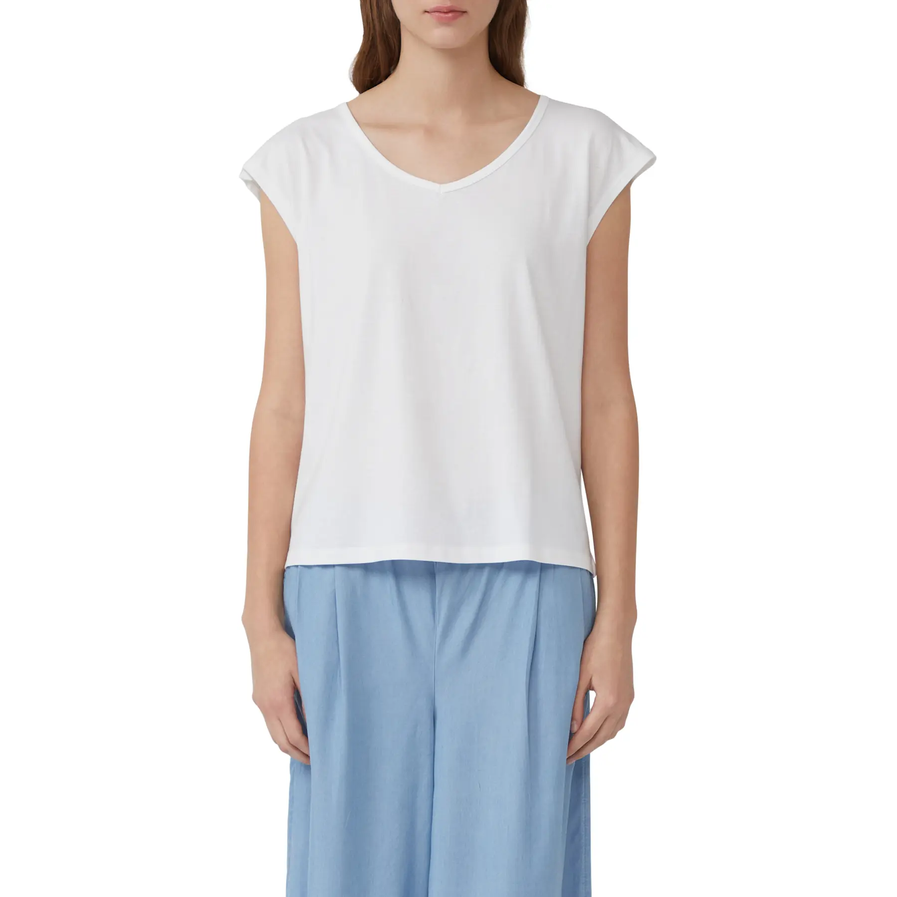 T-Shirt mit weitem Ausschnitt, Schnitt und Knoten für Damen s.Oliver