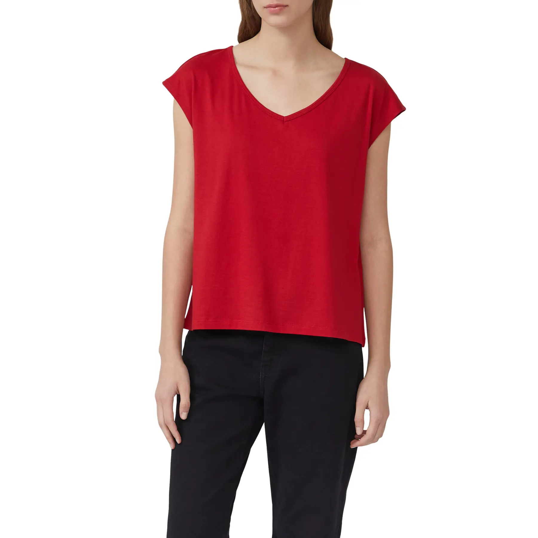 T-shirt a scollo largo, taglio e nodo donna s.Oliver