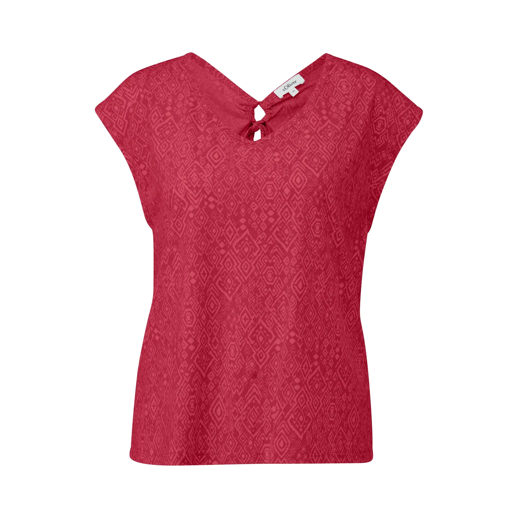 T-shirt a scollo largo, taglio e nodo donna s.Oliver