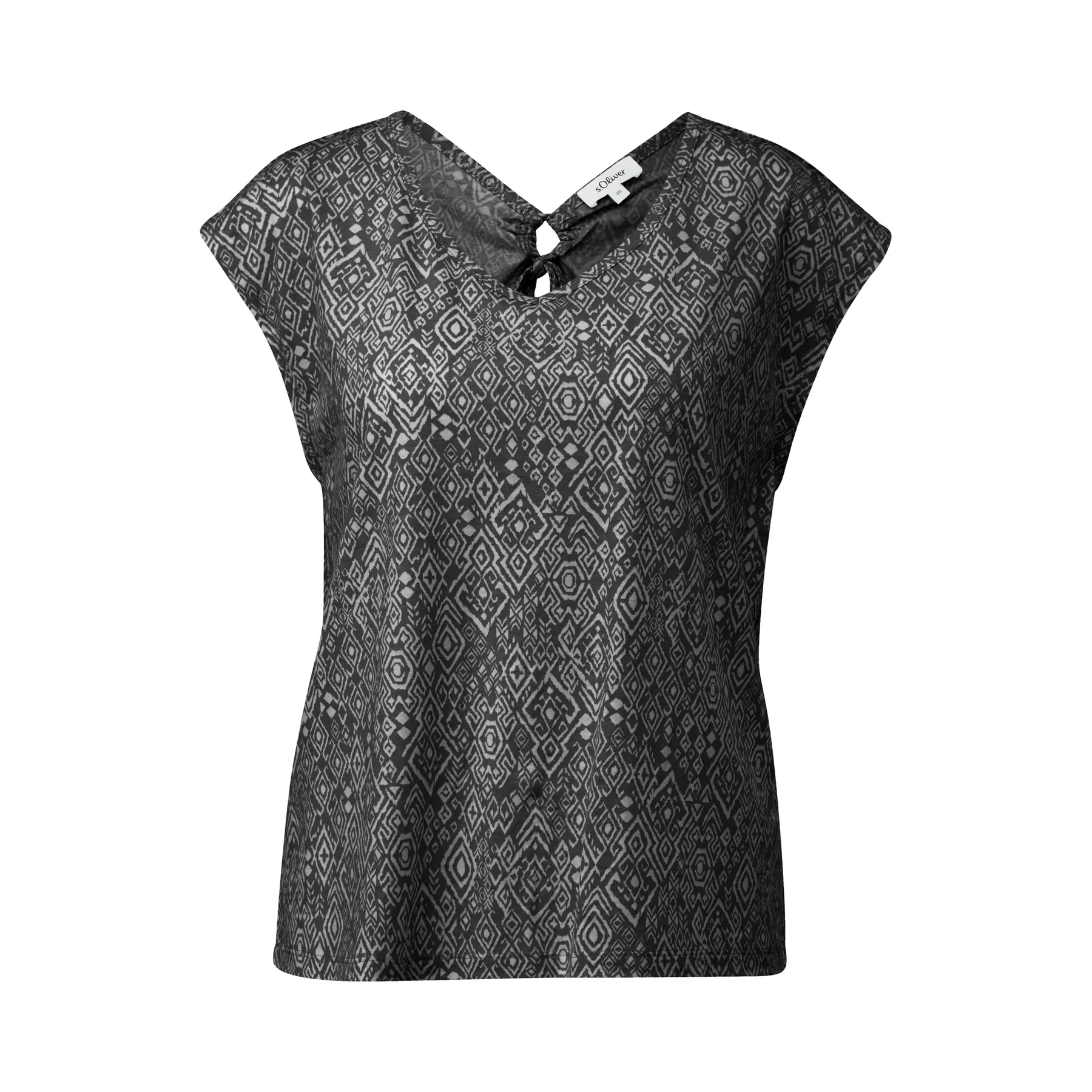 T-shirt a scollo largo, taglio e nodo donna s.Oliver