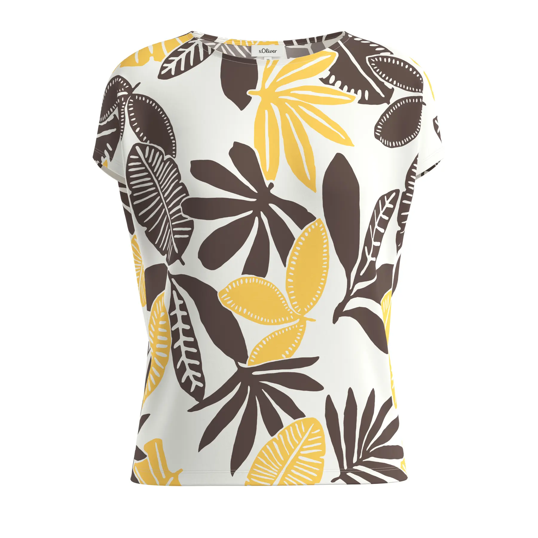 Damen T-Shirt mit lässiger Passform und Allover-Muster s.Oliver