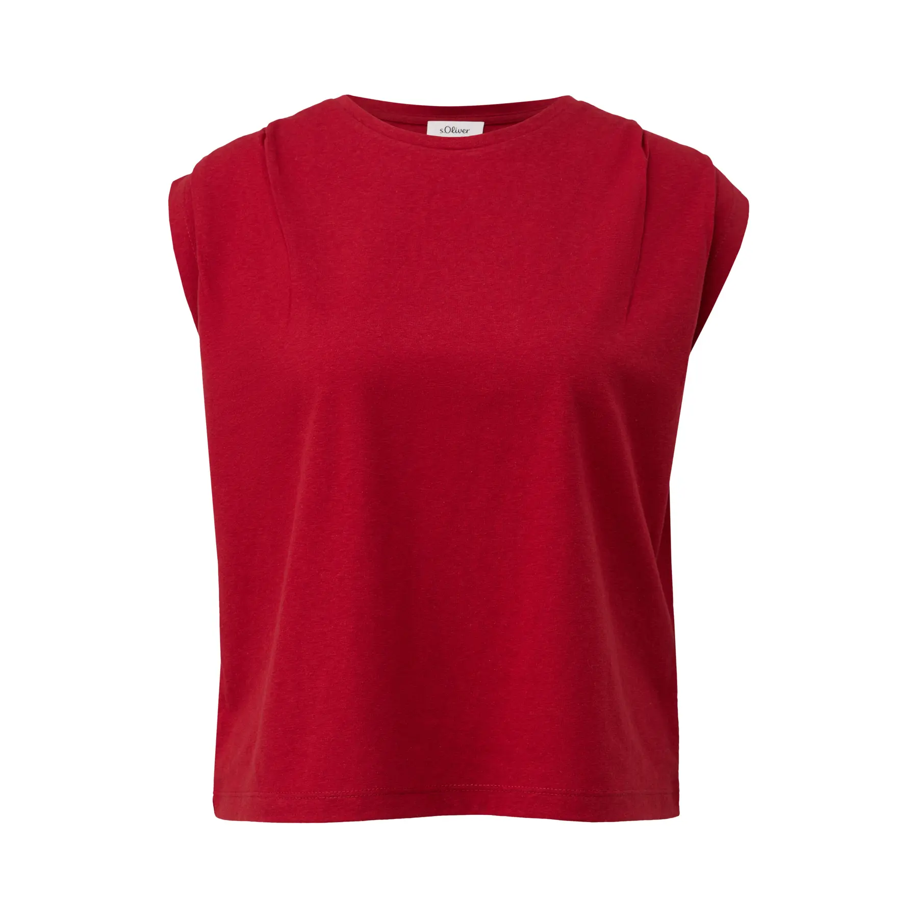 T-Shirt Oberteil im lockeren Schnitt mit Falten und Rundhalsausschnitt Damen s.Oliver