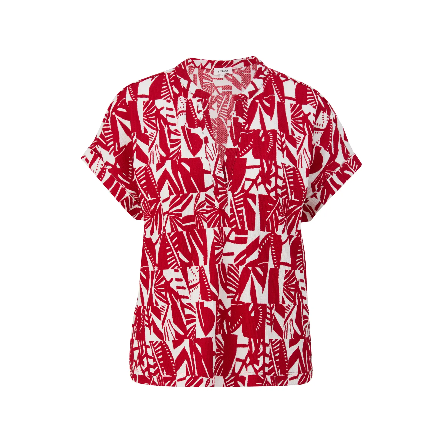 T-shirt texturizzato taglio relaxed fit con scollo a V donna s.Oliver