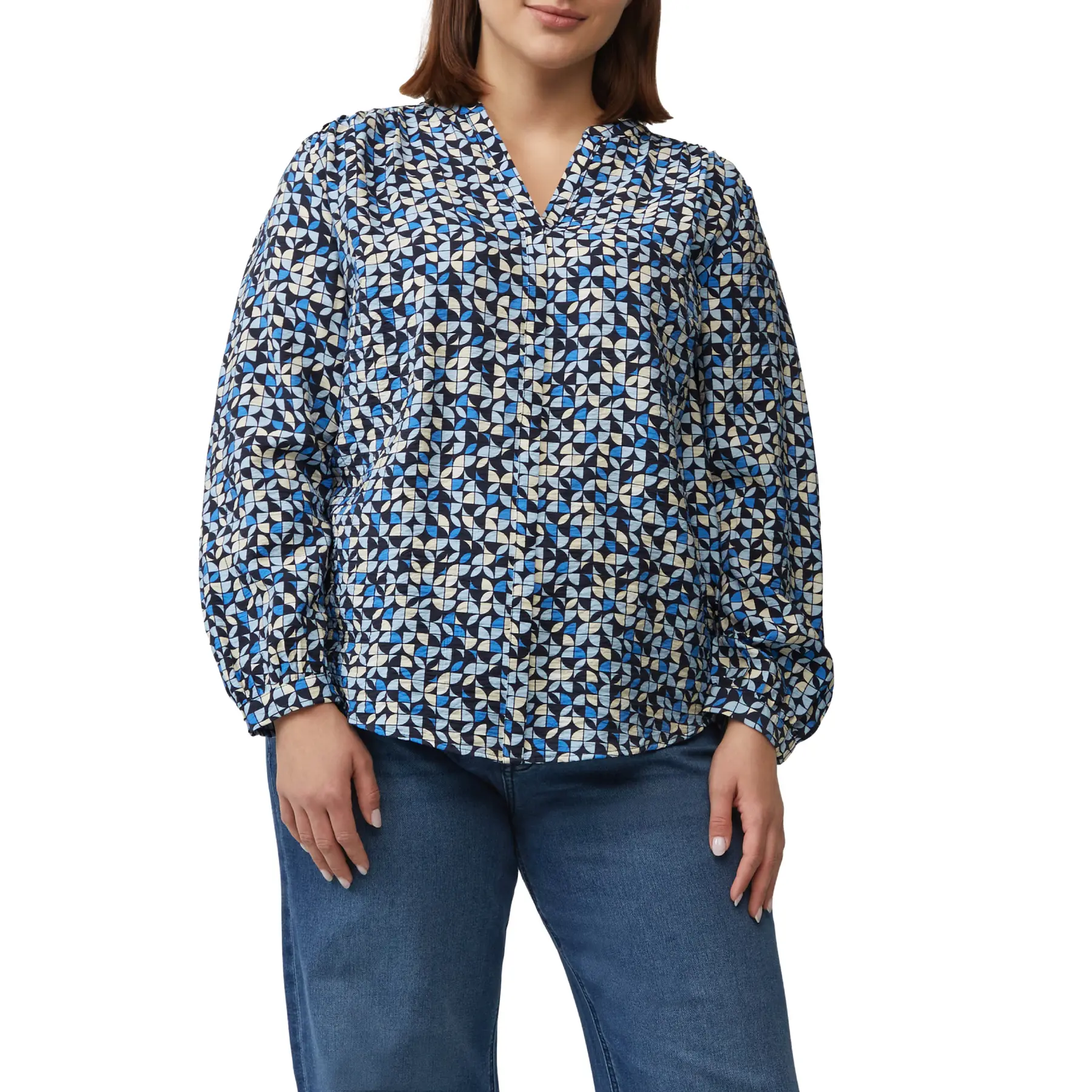 Camicia a rouches in viscosa mélange donna s.Oliver