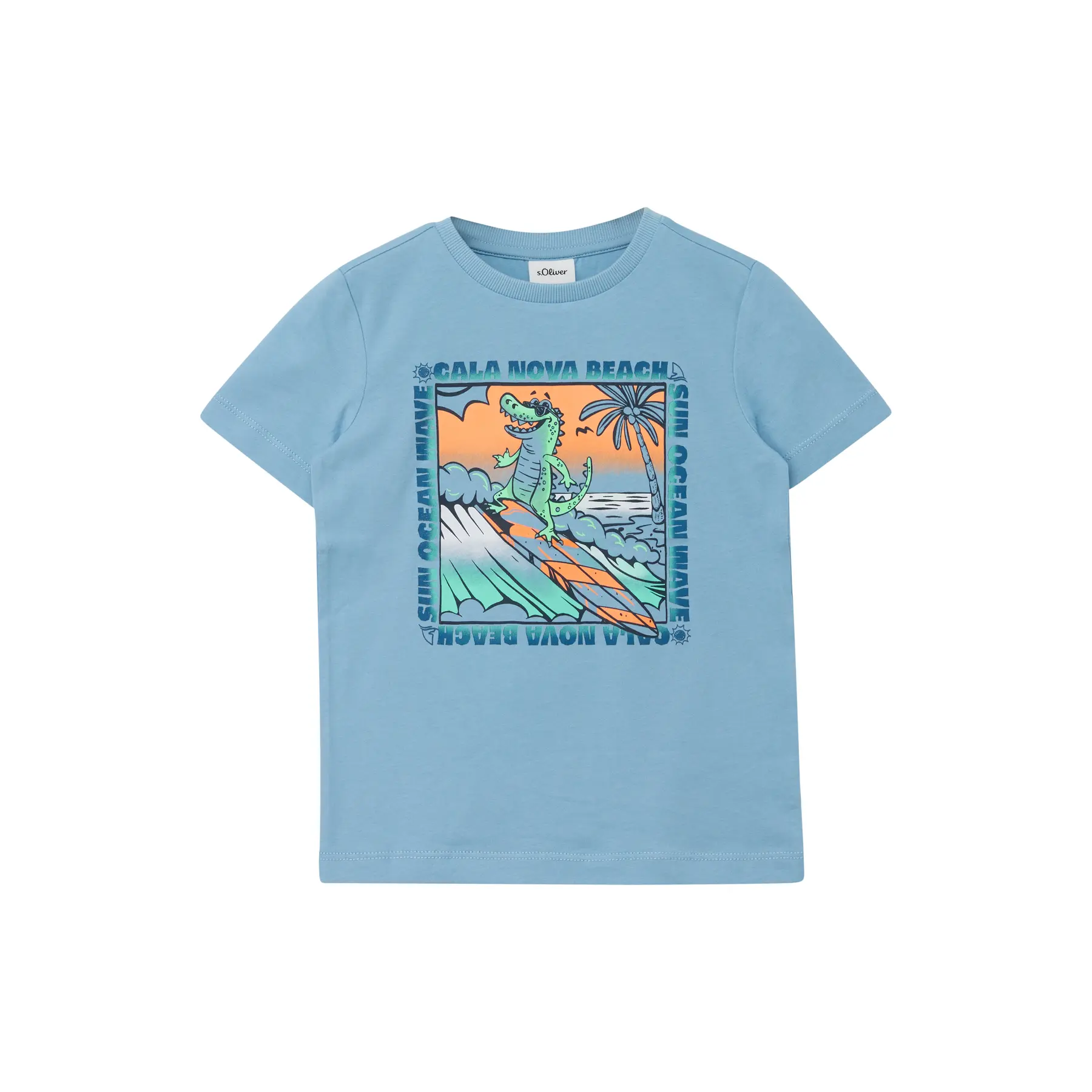 T-shirt in cotone con stampa davanti bambino s.Oliver