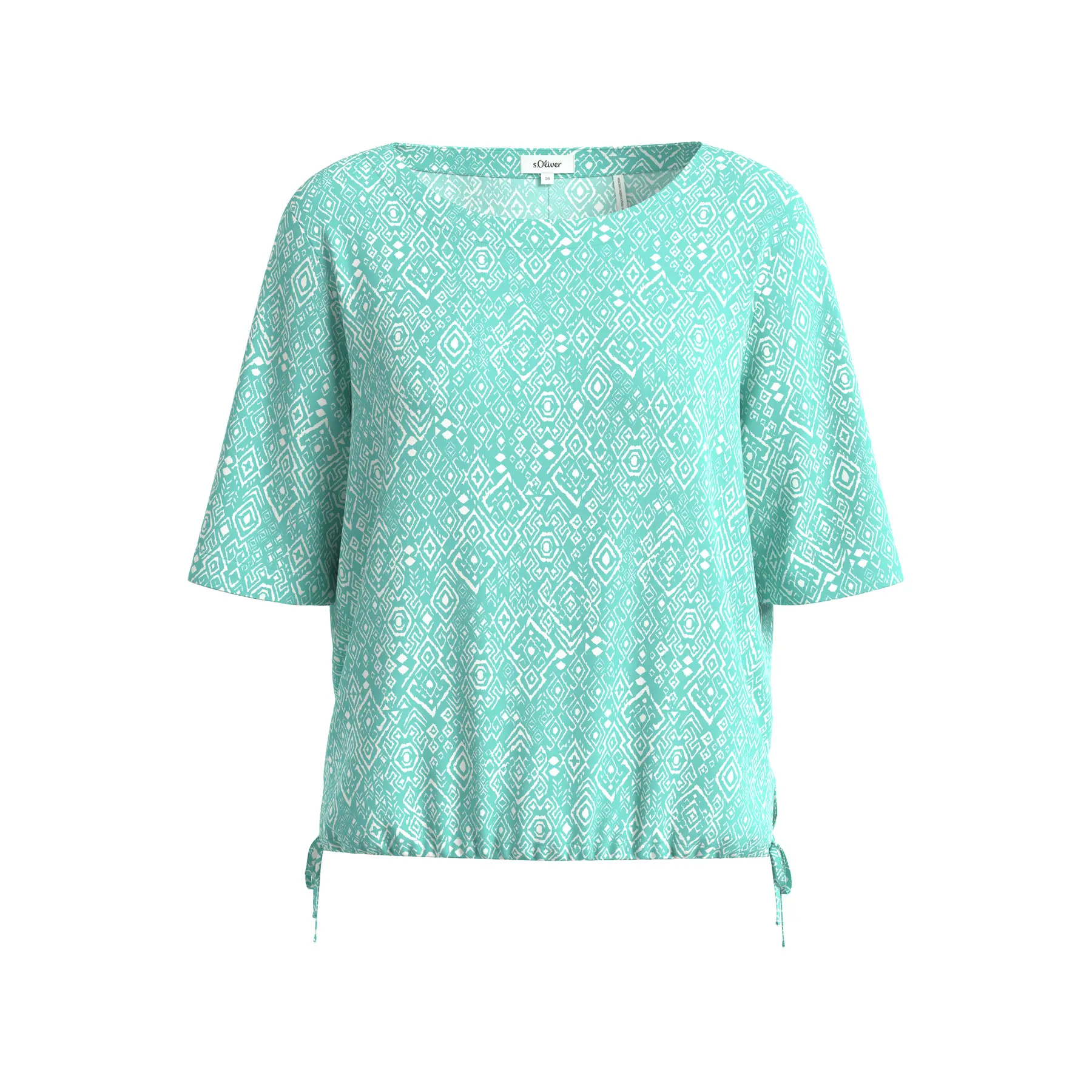 Blusa a motivi con orlo regolabile donna