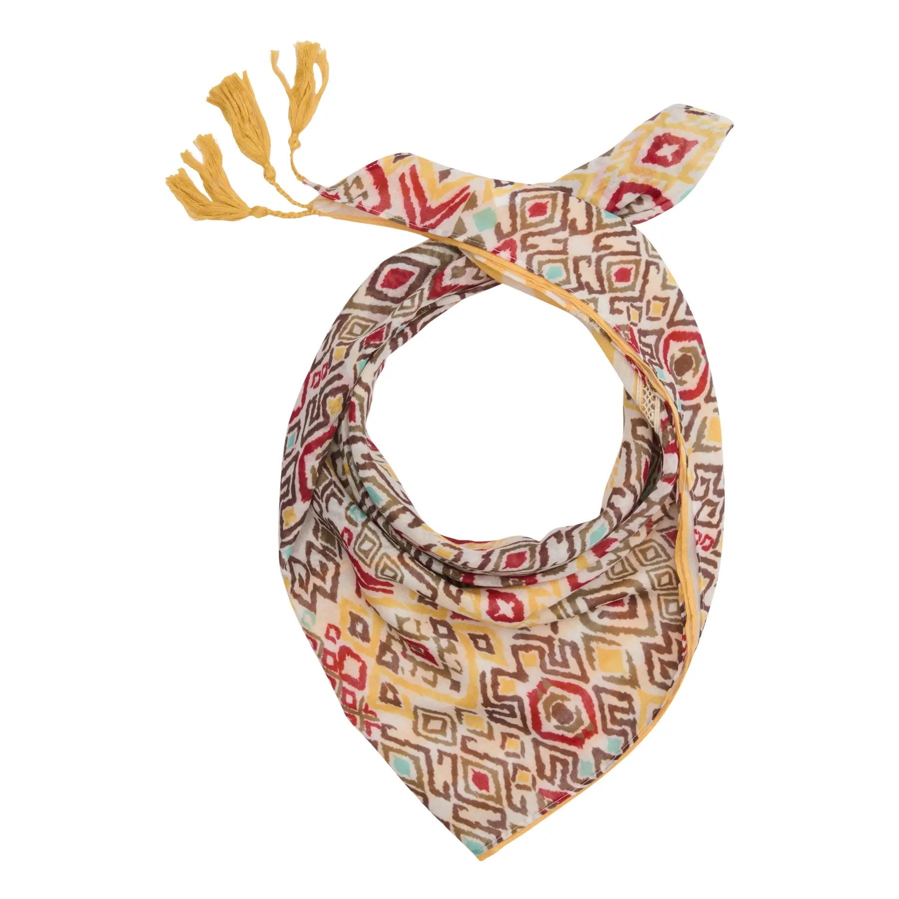 Foulard triangolare con stampa all-over e pon pon donna s.Oliver