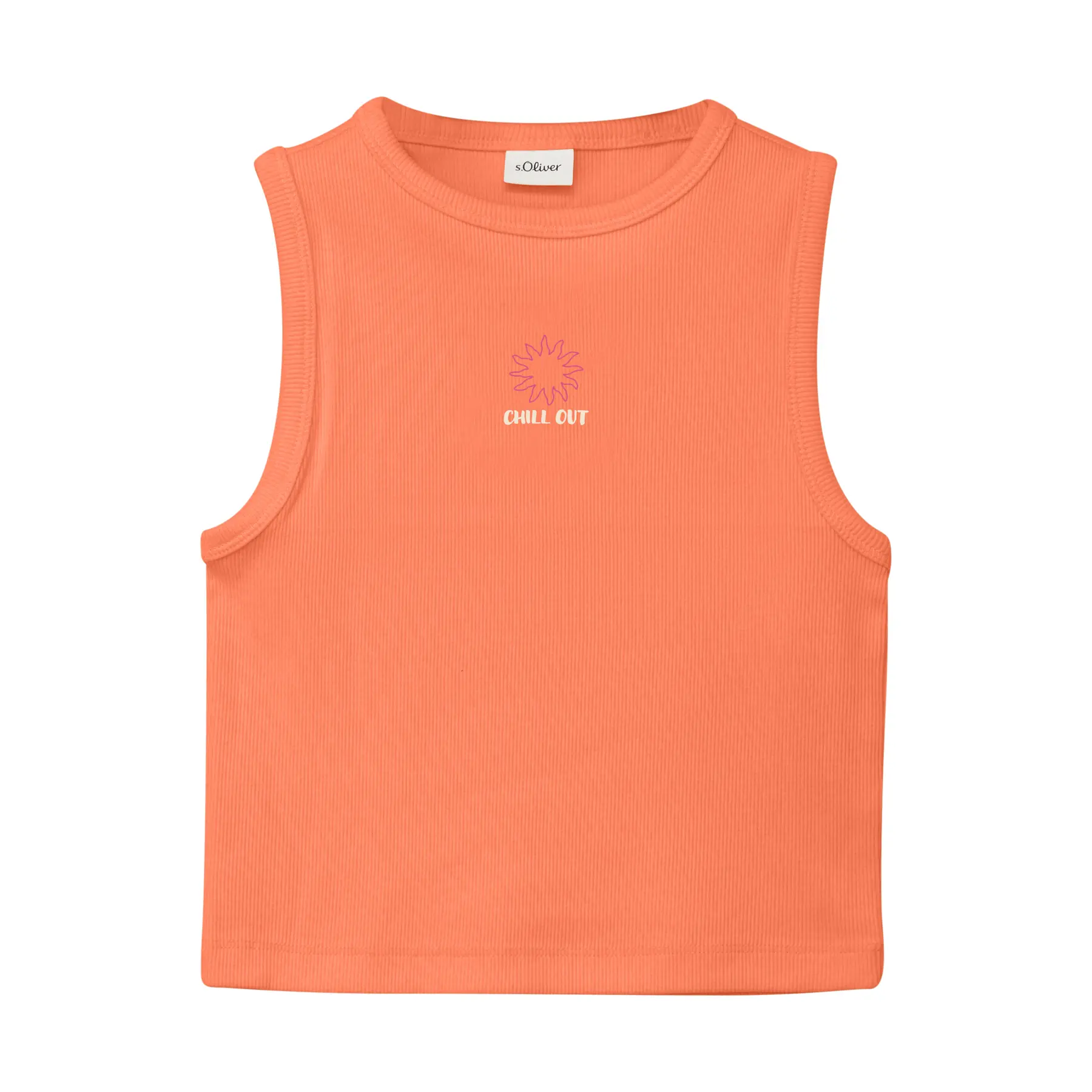 Débardeur en tissu côtelé avec broderie, coupe Slim Fit fille s.Oliver Débardeur en tissu côtelé avec broderie, coupe Slim Fit fille s.Oliver