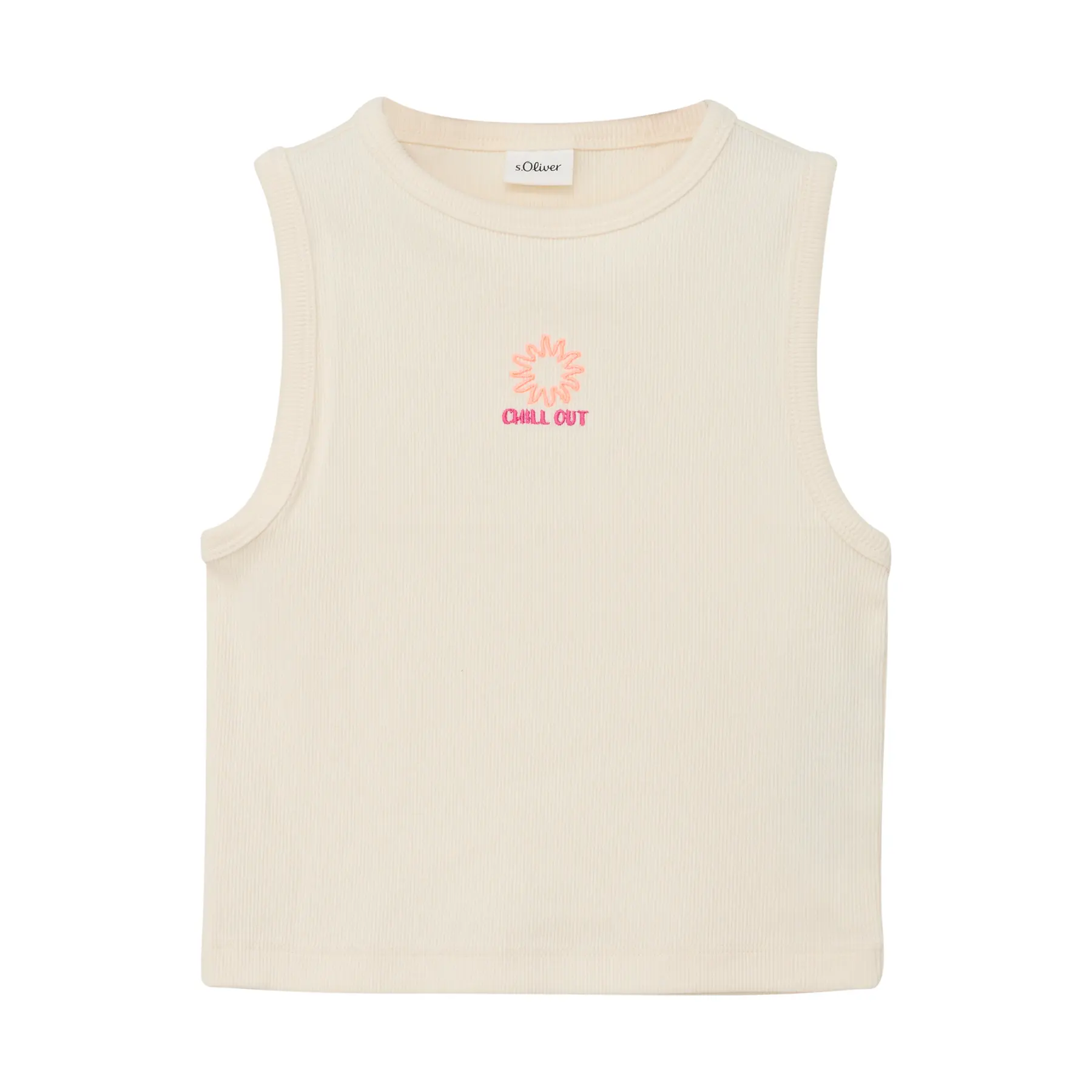 Débardeur en tissu côtelé avec broderie, coupe Slim Fit fille s.Oliver Débardeur en tissu côtelé avec broderie, coupe Slim Fit fille s.Oliver