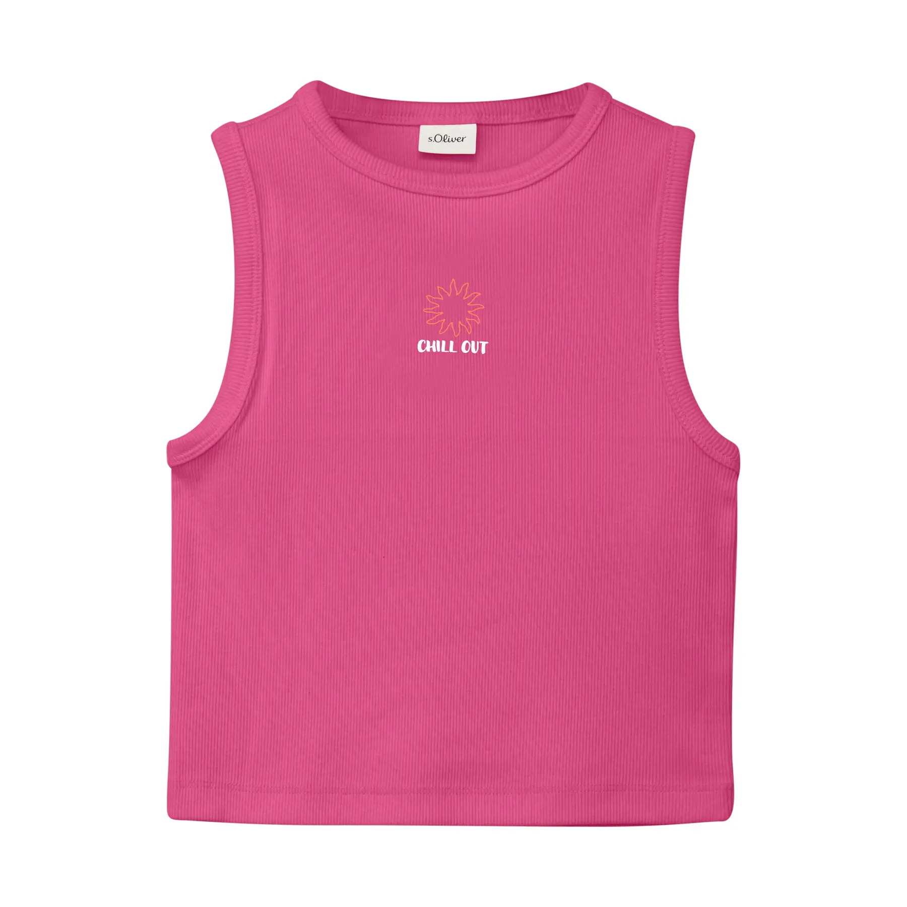 Débardeur en tissu côtelé avec broderie, coupe Slim Fit fille s.Oliver Débardeur en tissu côtelé avec broderie, coupe Slim Fit fille s.Oliver