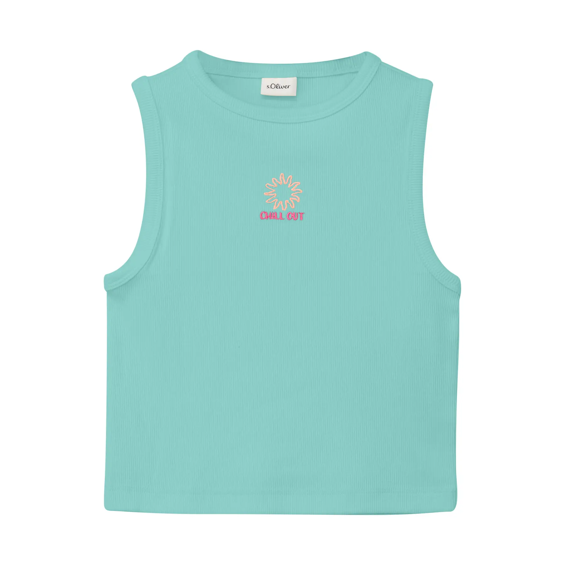 Débardeur en tissu côtelé avec broderie, coupe Slim Fit fille s.Oliver Débardeur en tissu côtelé avec broderie, coupe Slim Fit fille s.Oliver