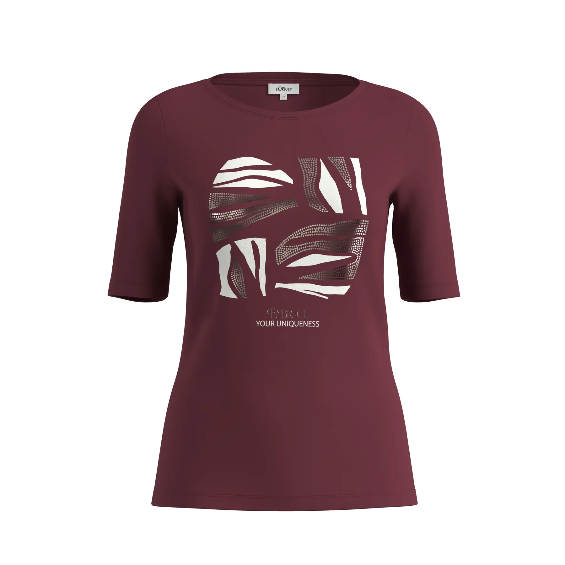 s.Oliver - female - Jersey T-shirt in een slim fit met print op de voorkant