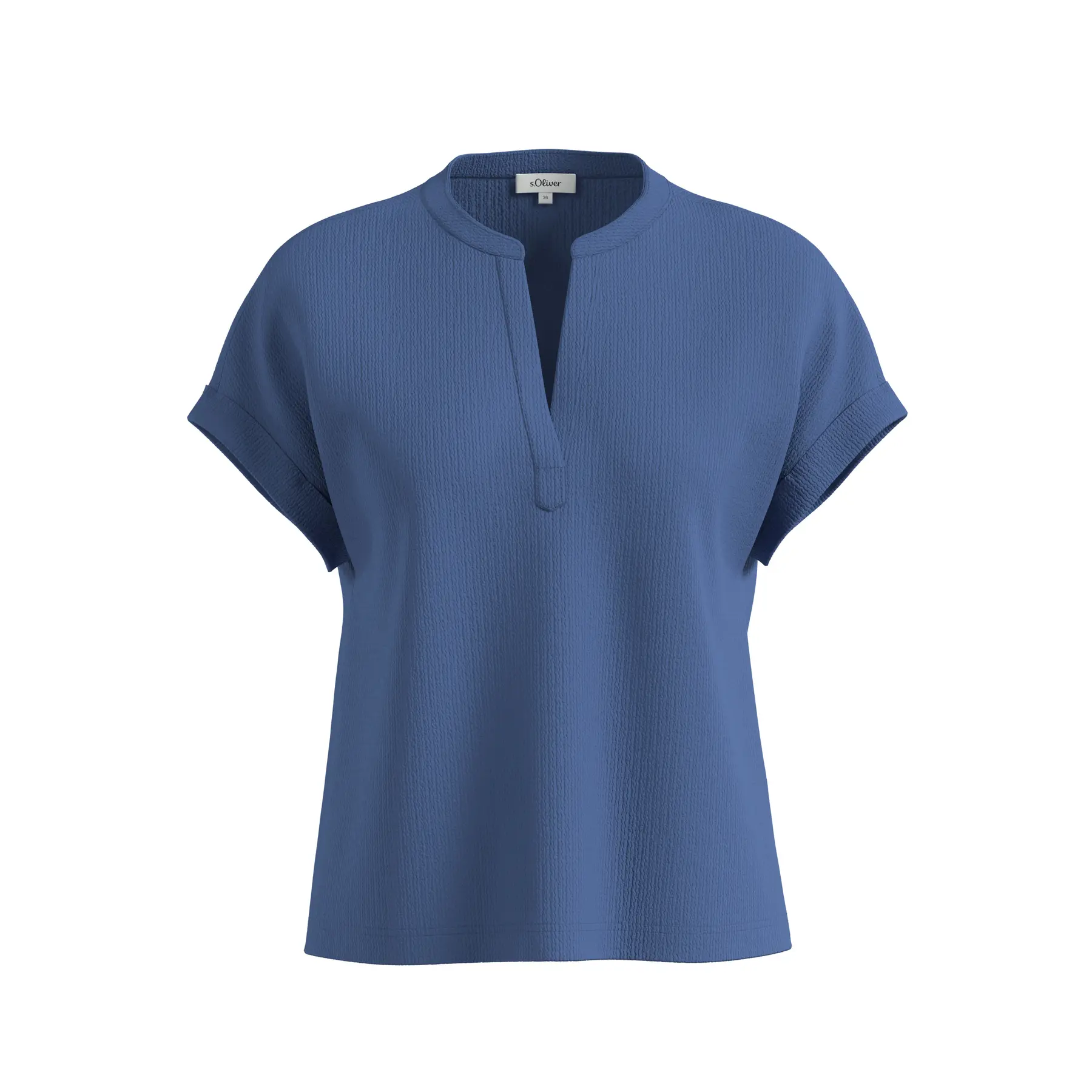 T-Shirt Texturiert Relaxed Fit Tunika-Ausschnitt Damen s.Oliver