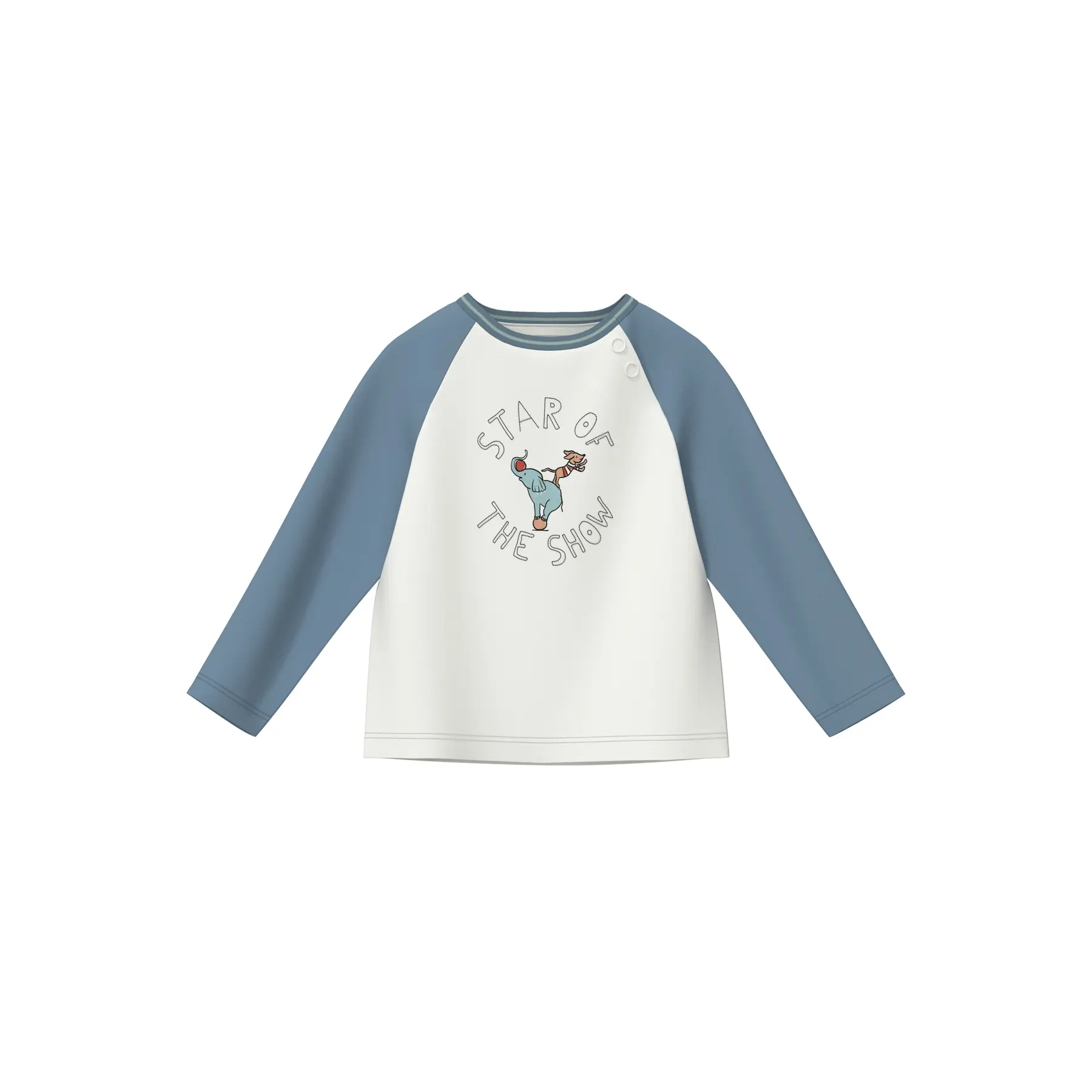 Klassisches Baumwoll-T-Shirt mit Print vorne und Rippkragen für Babys s.Oliver