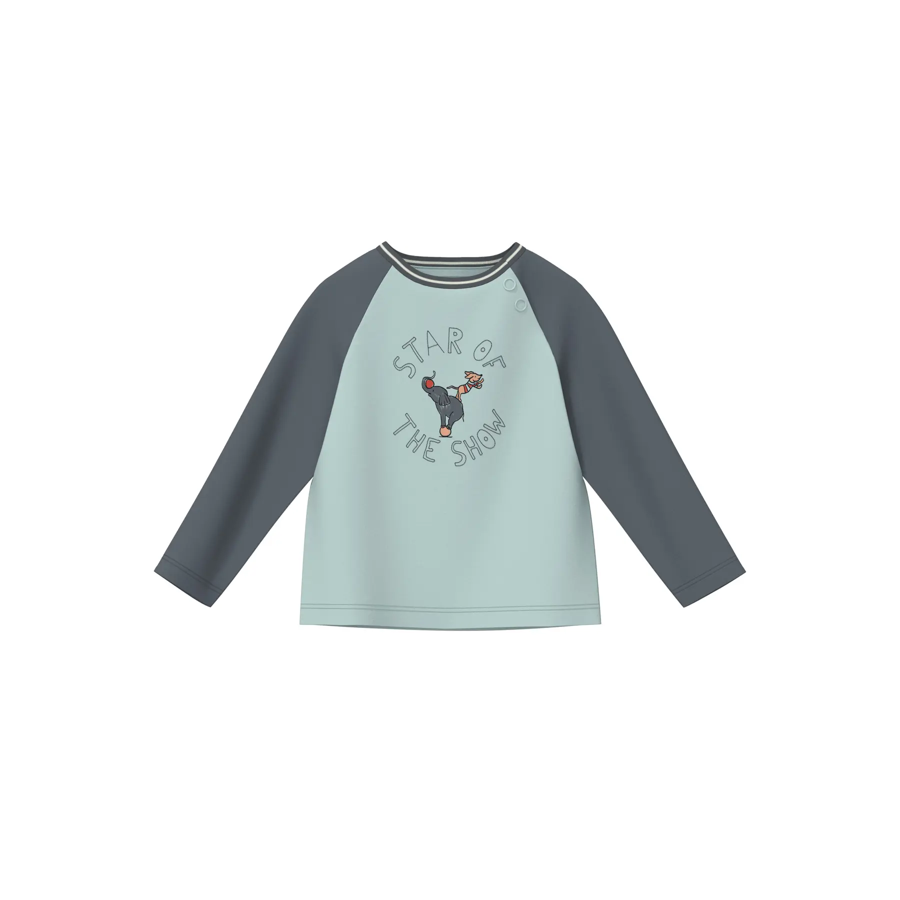 Klassisches Baumwoll-T-Shirt mit Print vorne und Rippkragen für Babys s.Oliver