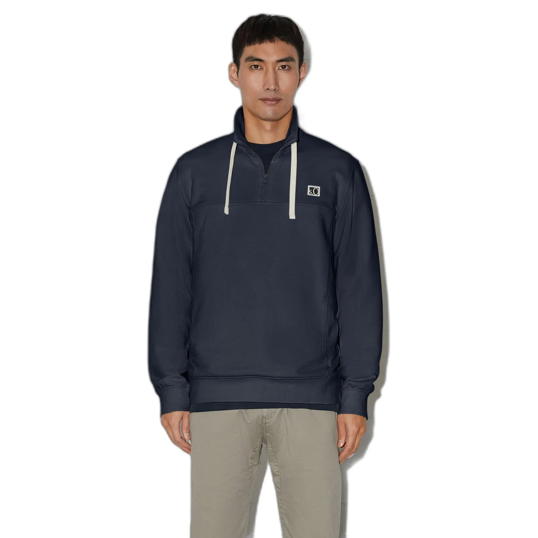 Hochkragen Sweatshirt mit Logo-Patch s.Oliver
