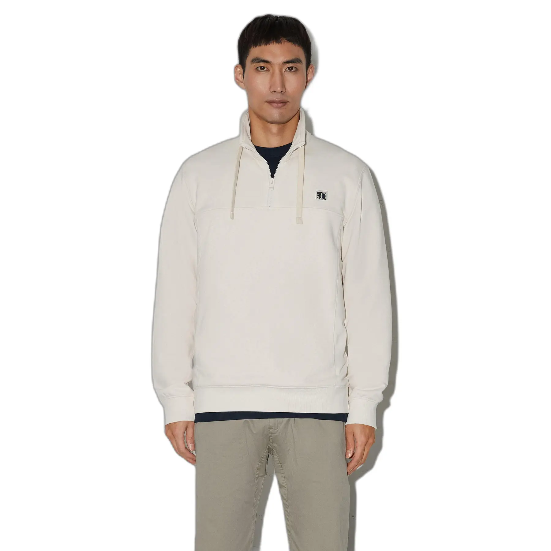 Hochkragen Sweatshirt mit Logo-Patch s.Oliver