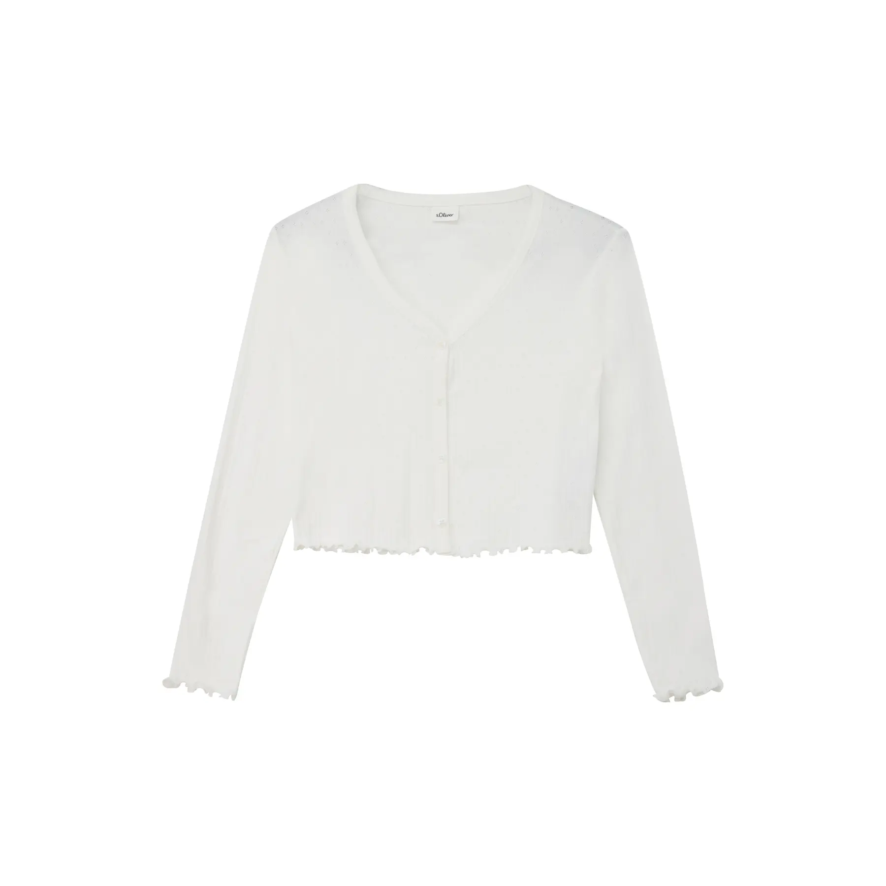 Cardigan court en maille ajourée avec patte de boutons décoratifs fille s.Oliver