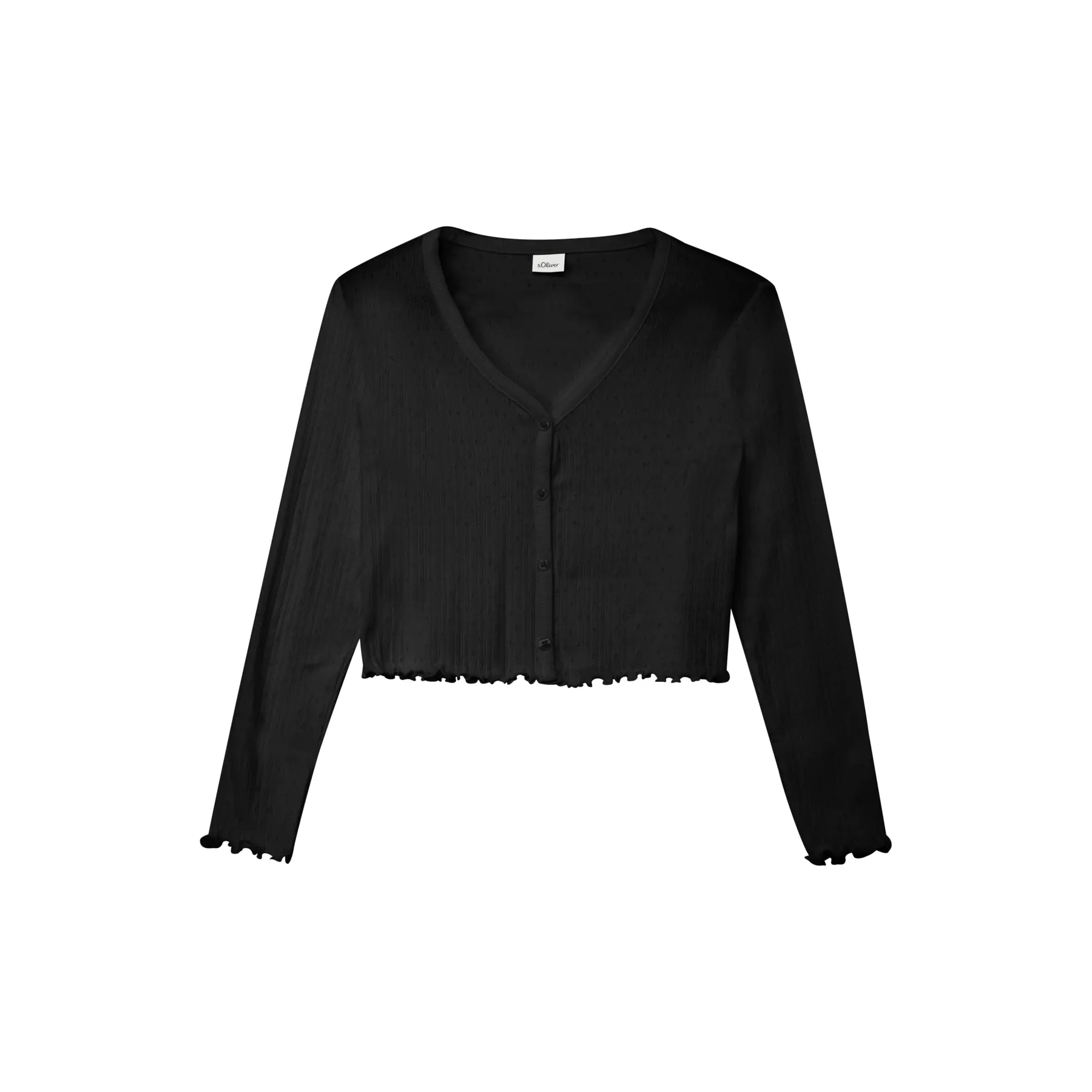 Kurz geschnittener Strickcardigan mit dekorativen Knopfärmeln Mädchen s.Oliver
