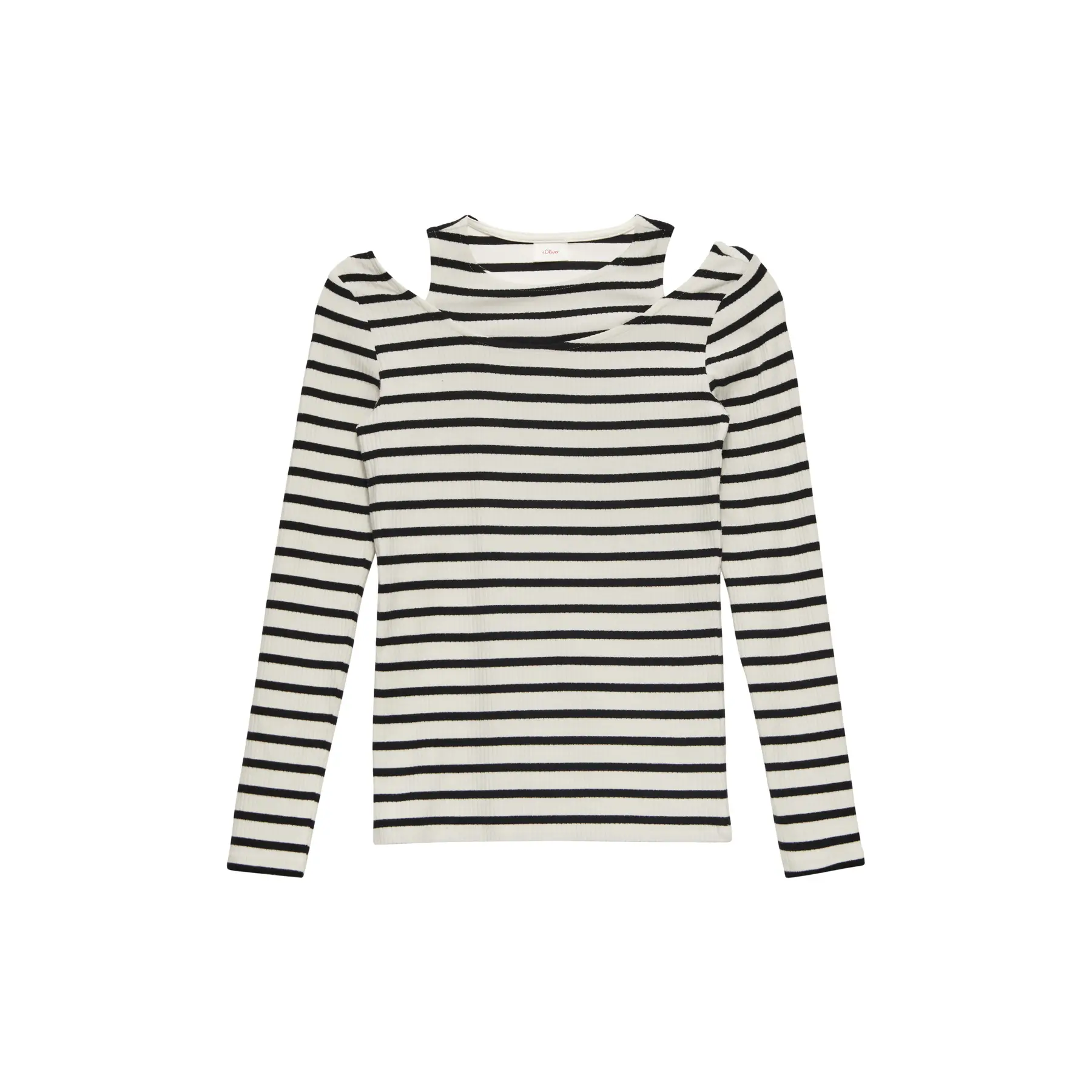T-shirt a maniche lunghe in cotone con ritagli per ragazza s.Oliver