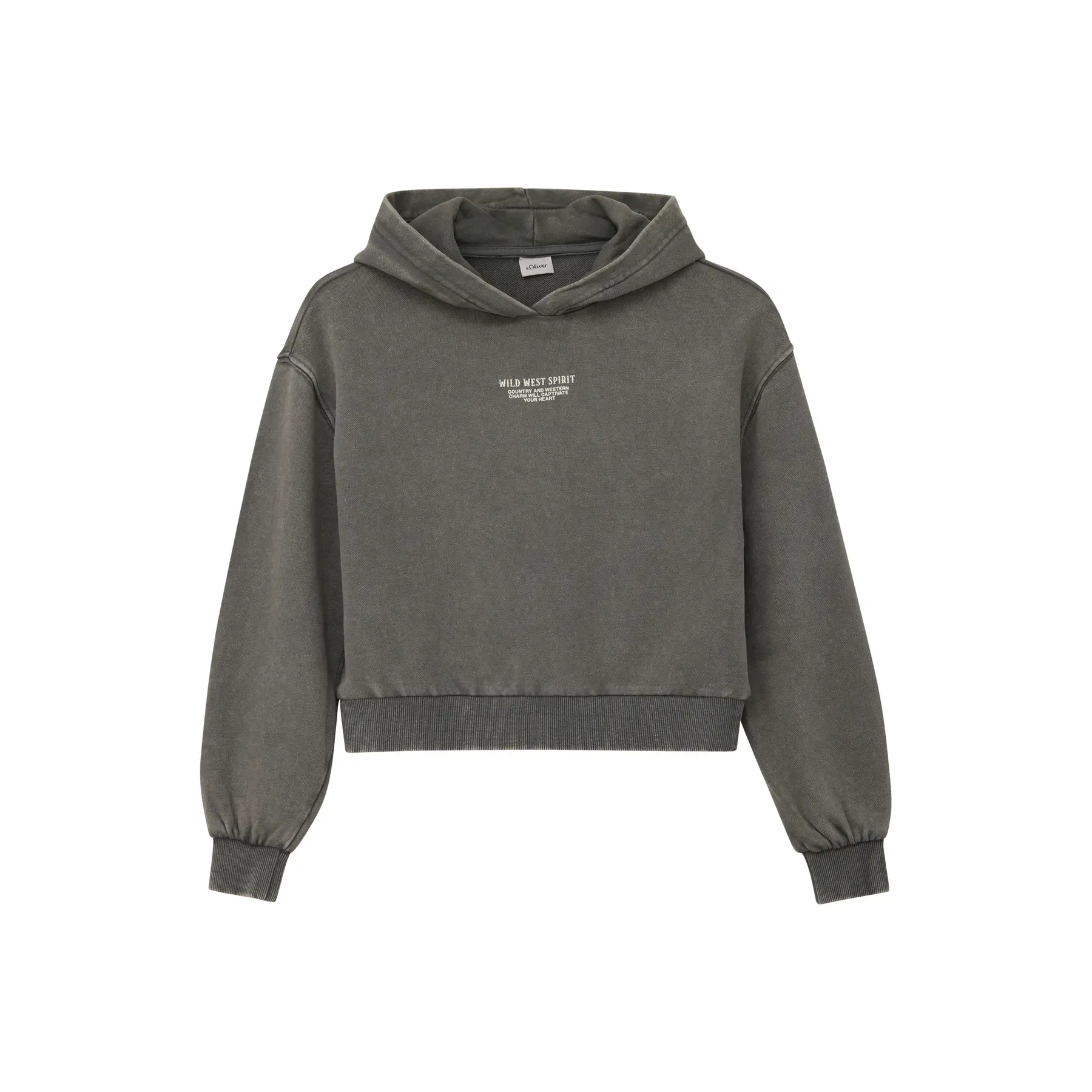 Felpa oversize court tinta in pezzo con stampa sul retro ragazza s.Oliver
