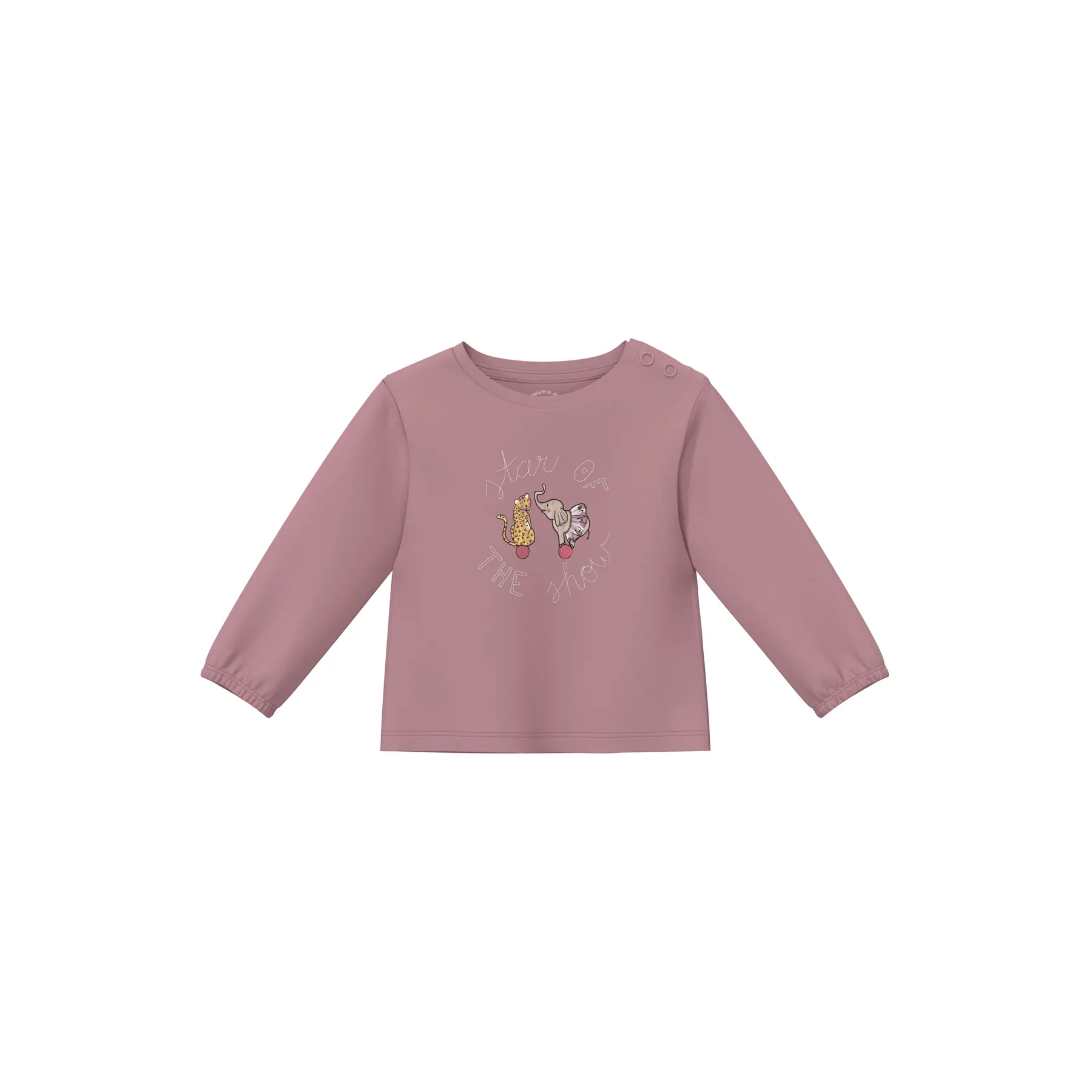 Langarmshirt mit Stickerei und Glitzerprint für Babys s.Oliver