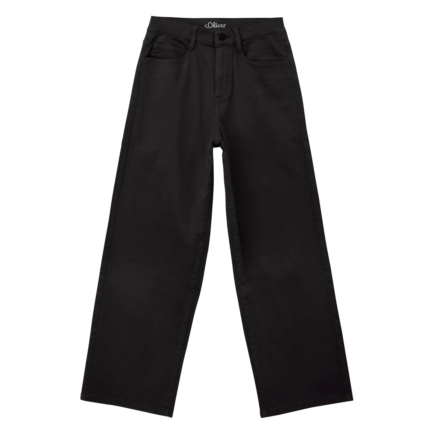 Lässige Mom-Jeans mit hoher Taille Weite Beine gefärbt Kindergröße s.Oliver