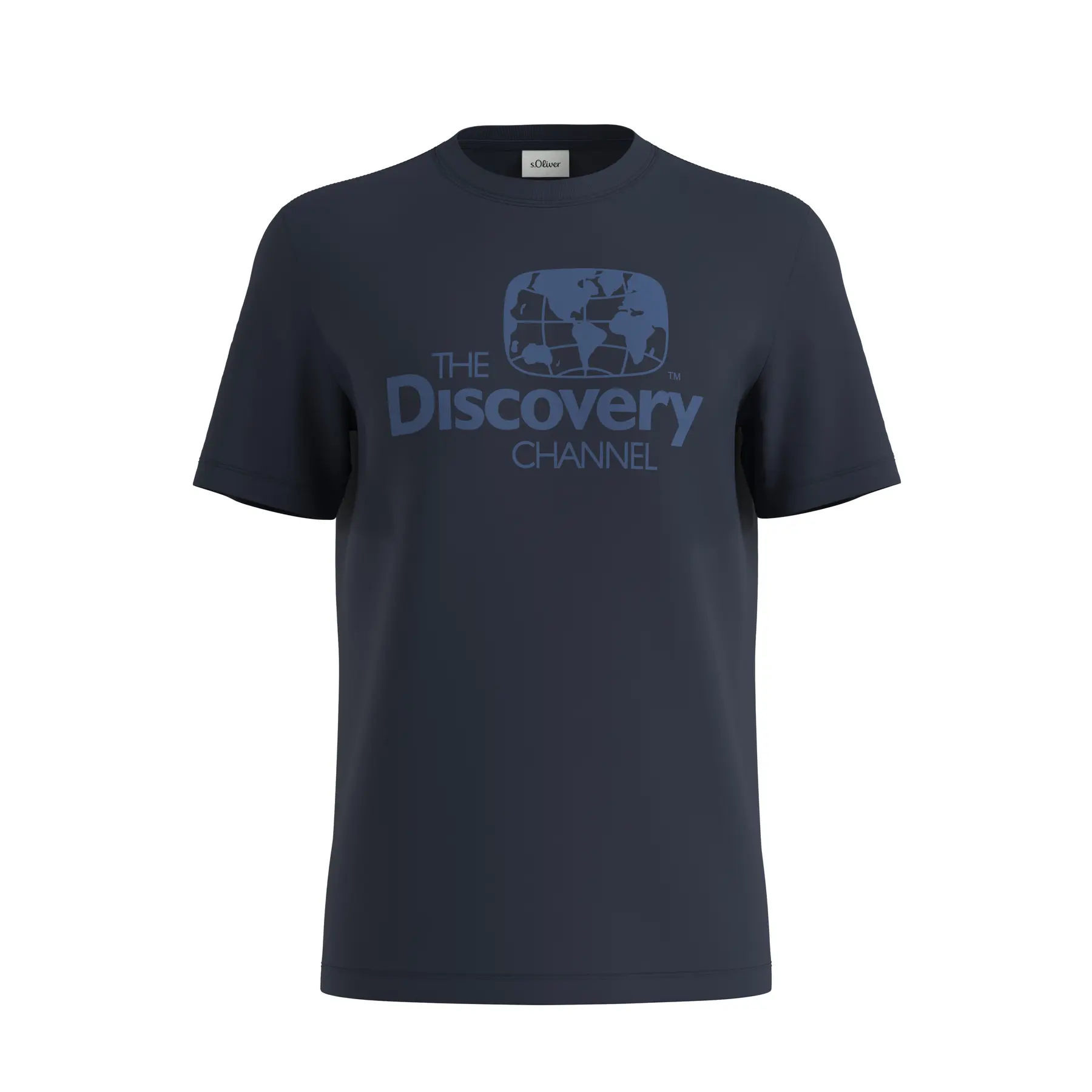 T-Shirt aus Baumwolle mit Druck und dekorativen Nähten s.Oliver