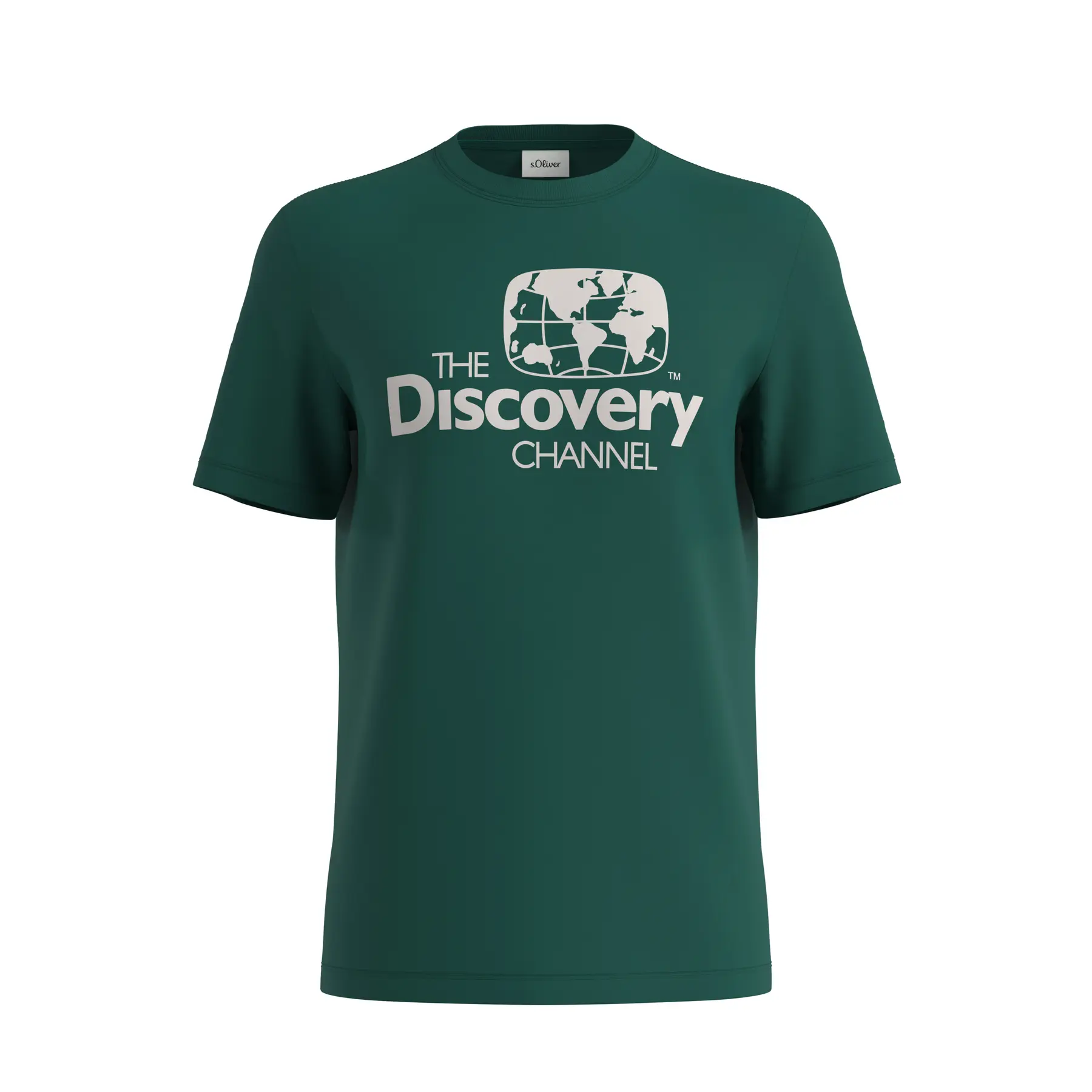 T-Shirt aus Baumwolle mit Druck und dekorativen Nähten s.Oliver