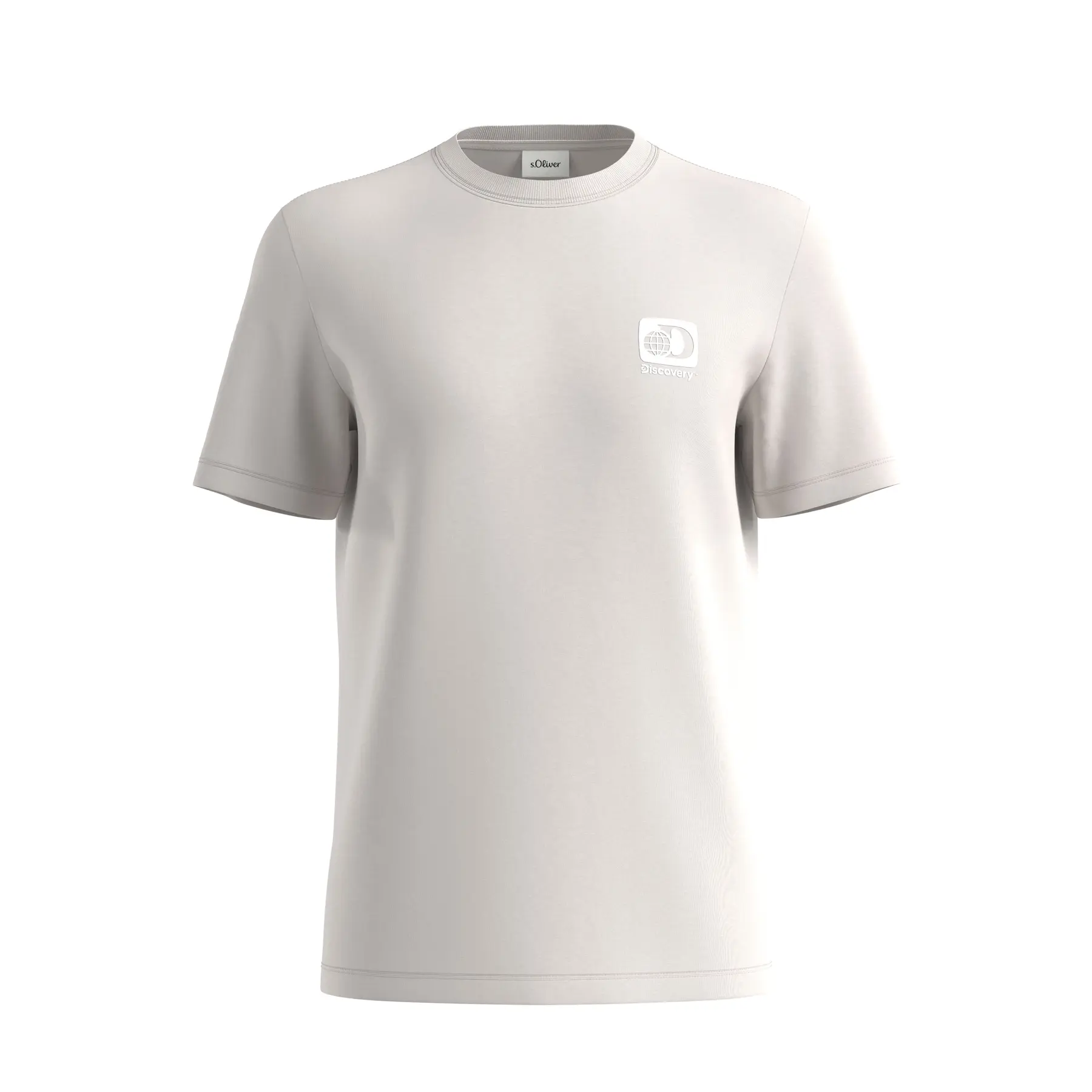 T-Shirt aus Baumwolle mit Druck und dekorativen Nähten s.Oliver