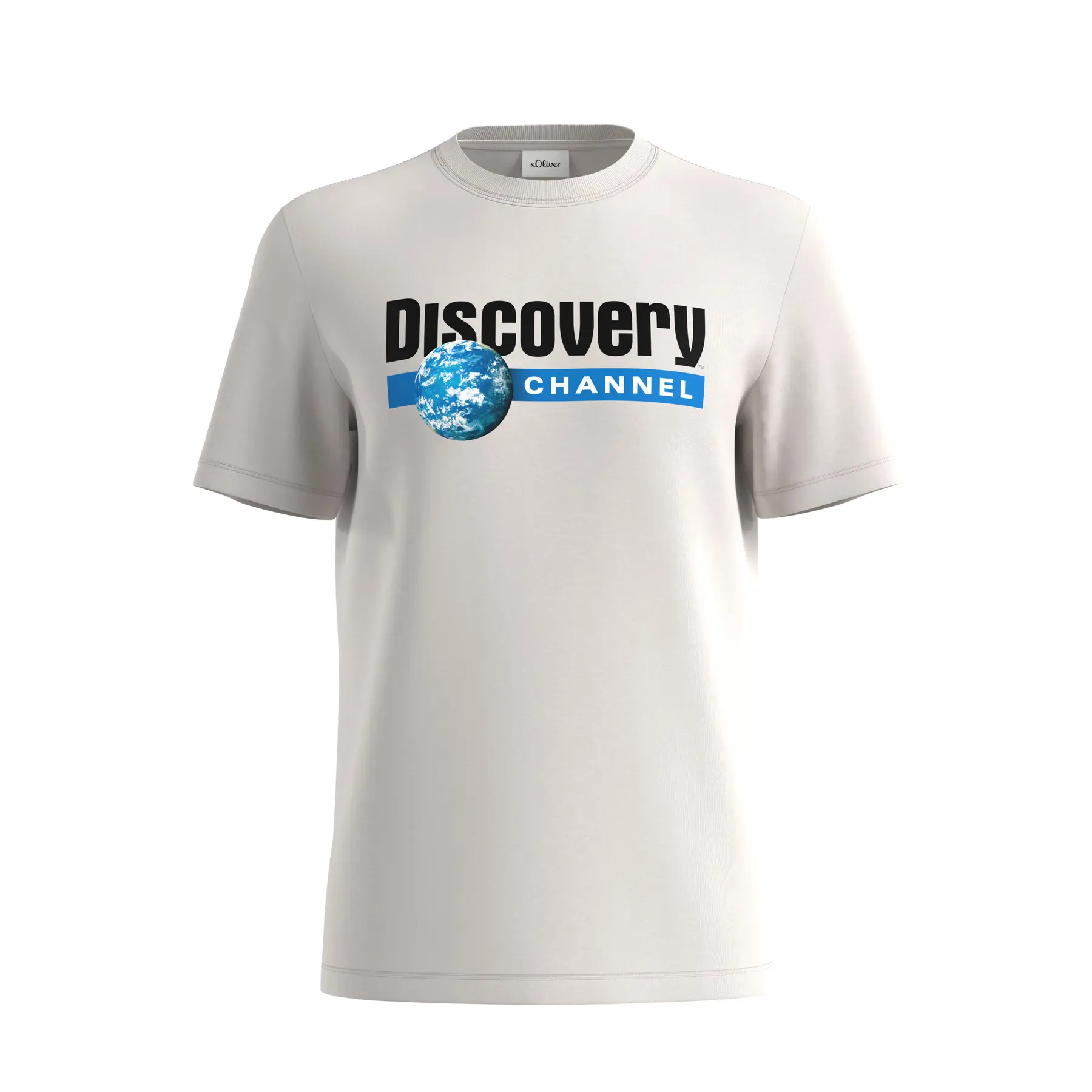 T-Shirt aus Baumwolle mit Druck und dekorativen Nähten s.Oliver