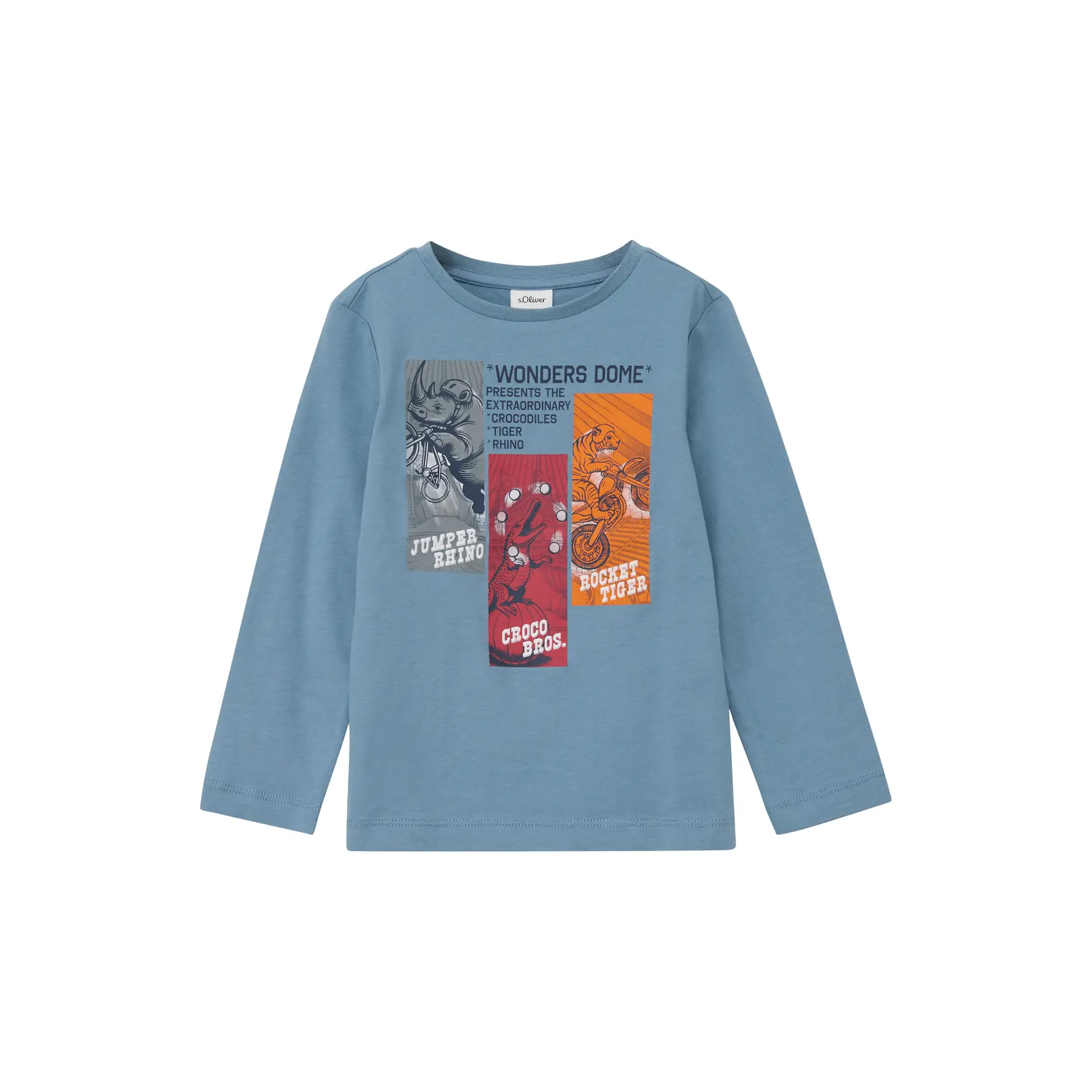 T-shirt a maniche lunghe in cotone con stampa davanti bambino s.Oliver