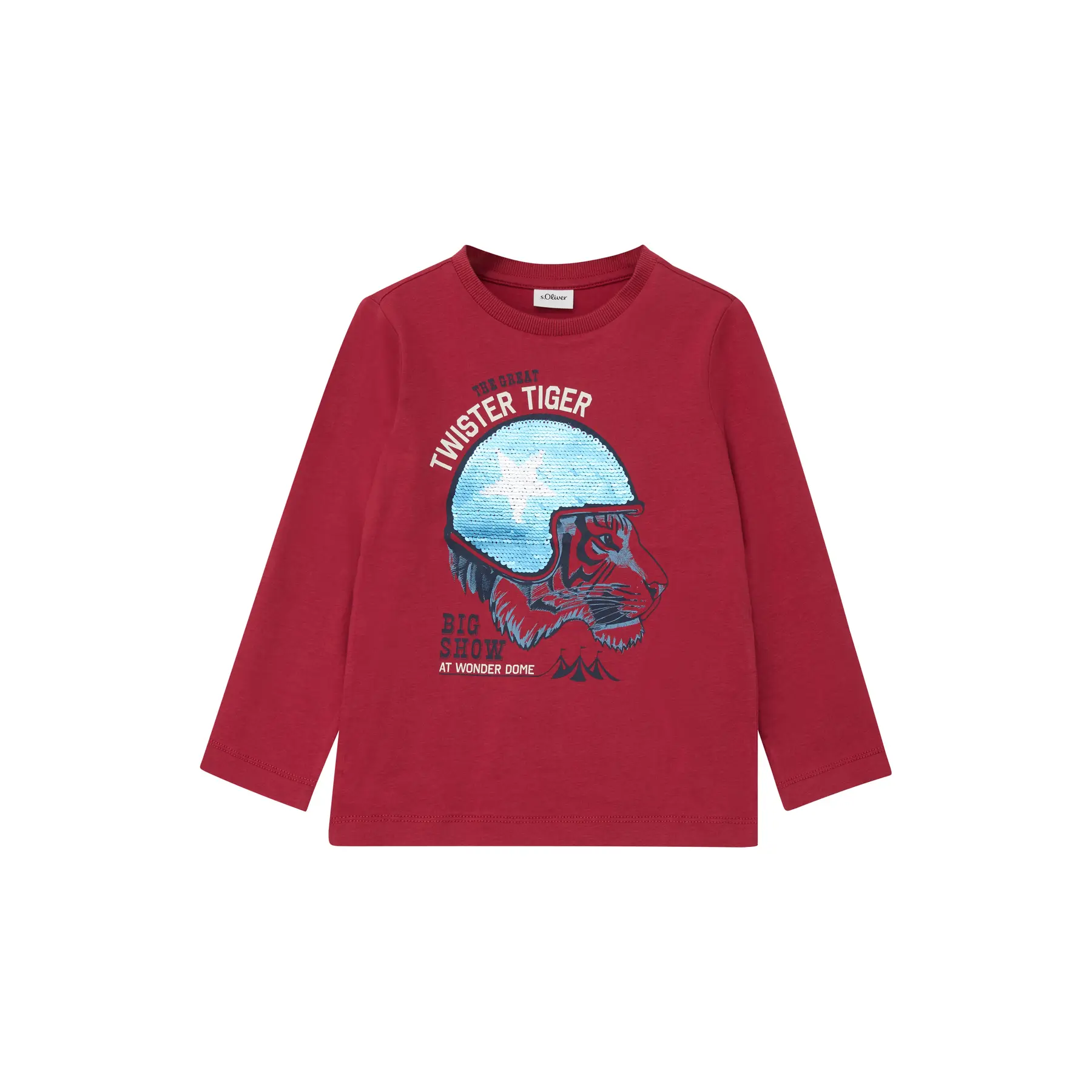 Langarmshirt aus Baumwolle mit Grafik und umkehrbaren Pailletten für Kinder s.Oliver