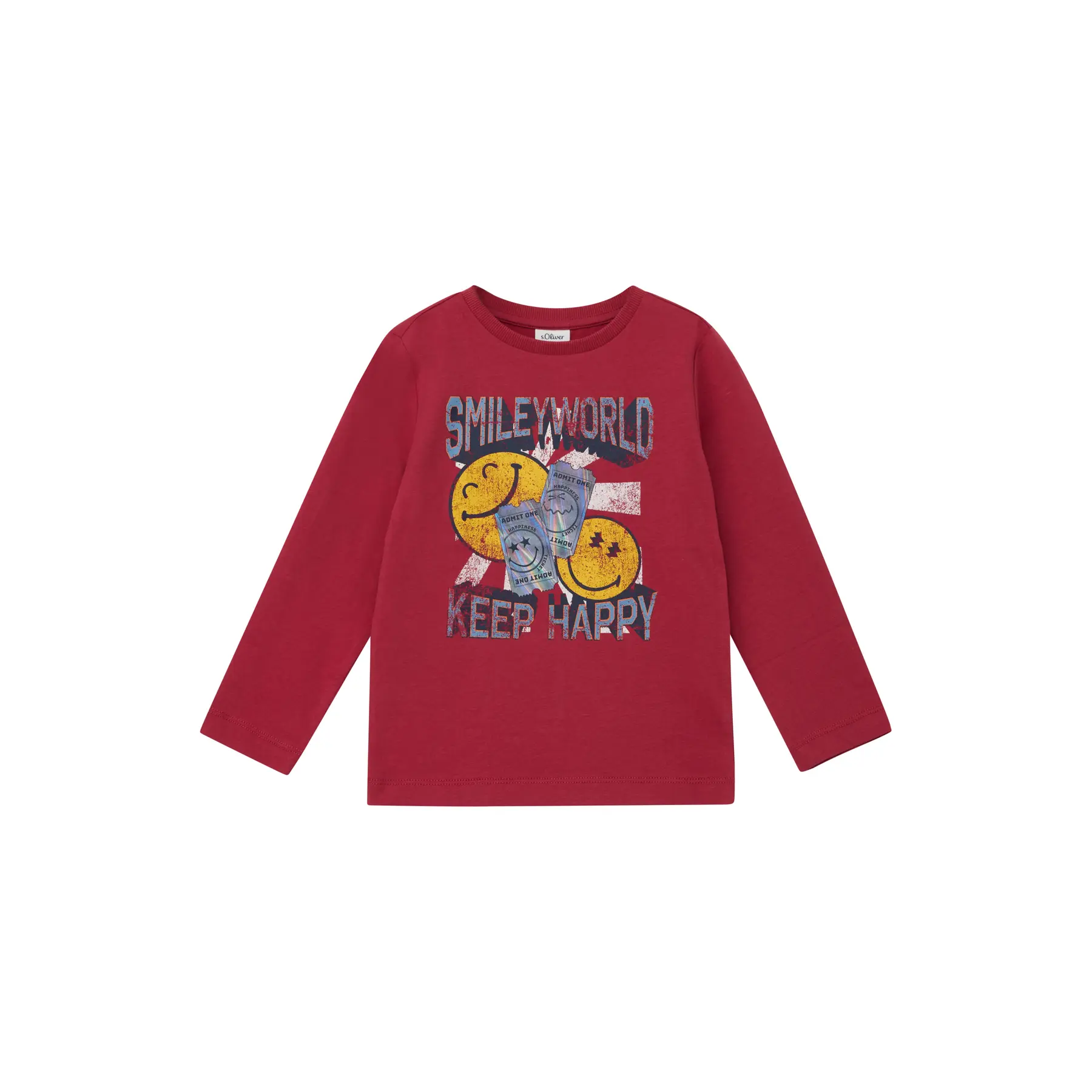 Langärmliges Jersey-T-Shirt mit Aufdruck für Kinder s.Oliver Smiley®