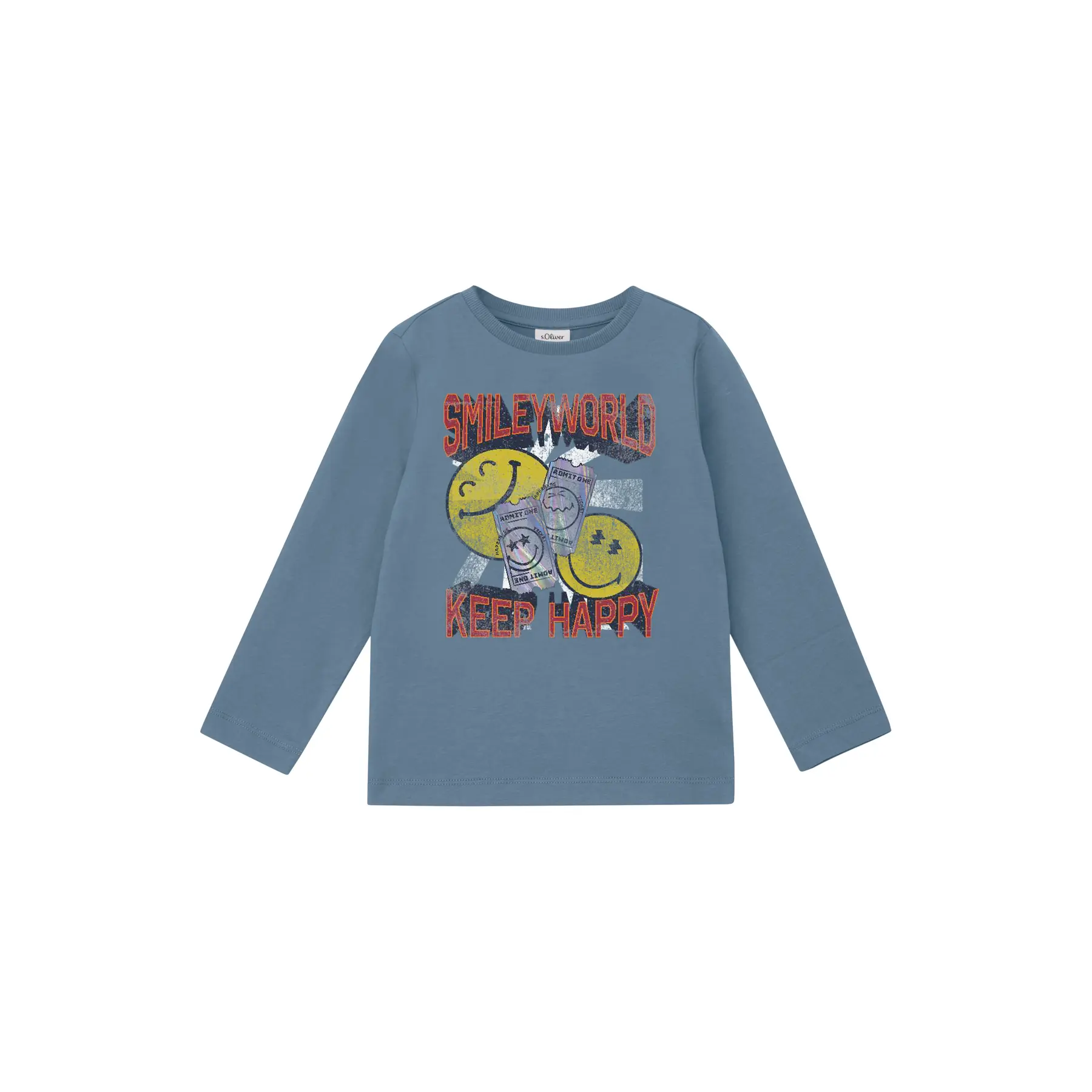 Langärmliges Jersey-T-Shirt mit Aufdruck für Kinder s.Oliver Smiley®