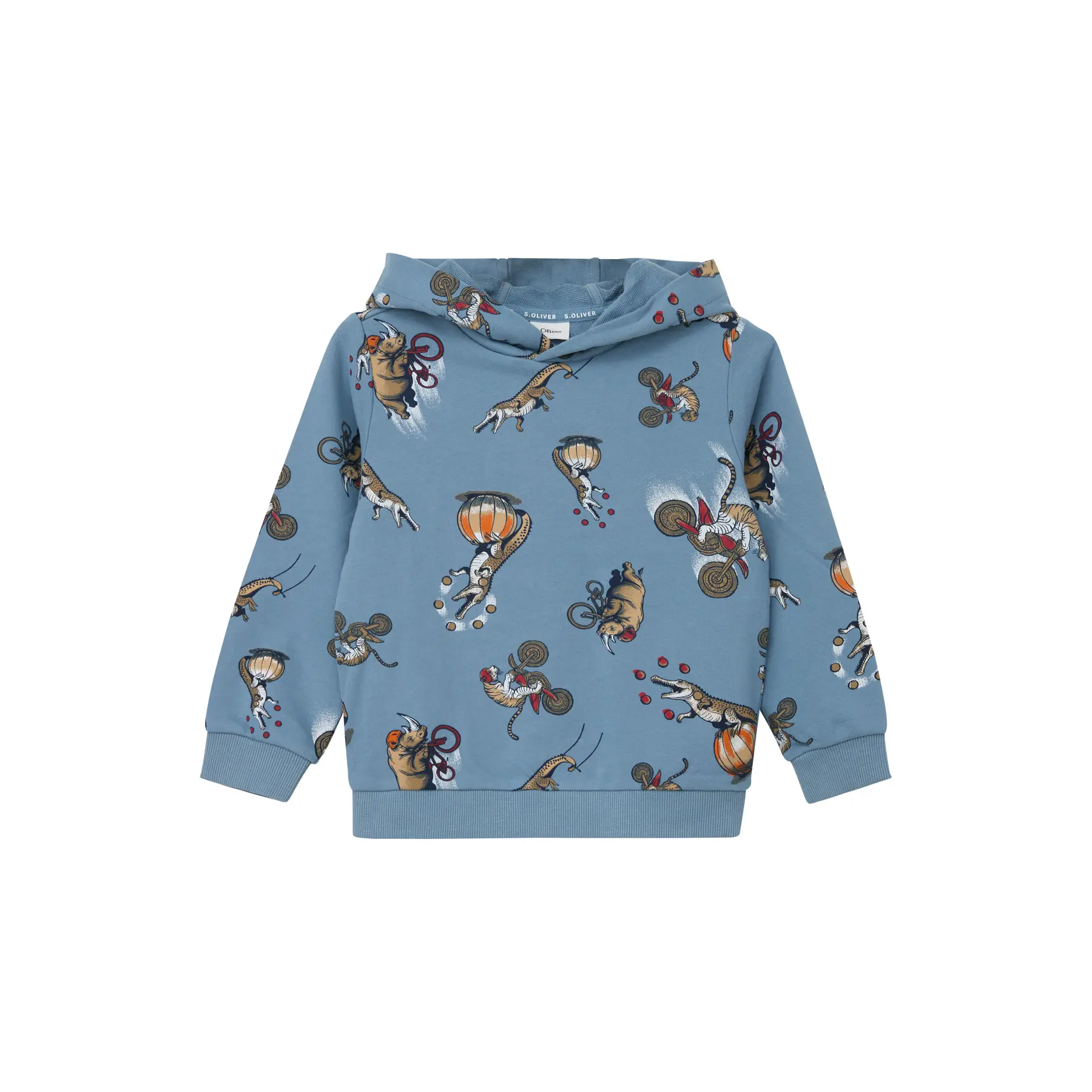 Felpa con cappuccio in cotone misto con stampa all-over bambino s.Oliver