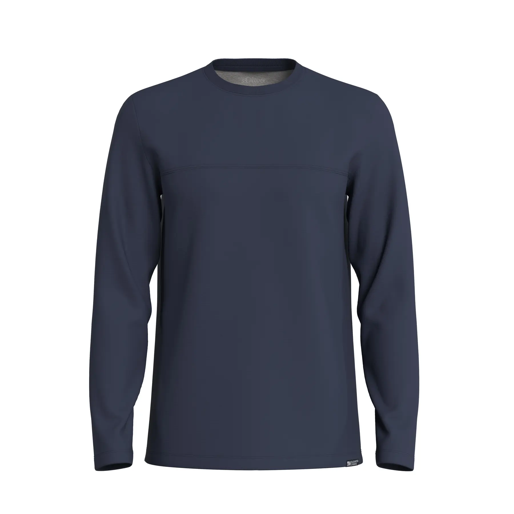 T-shirt a maniche lunghe con taglio e patch logo s.Oliver