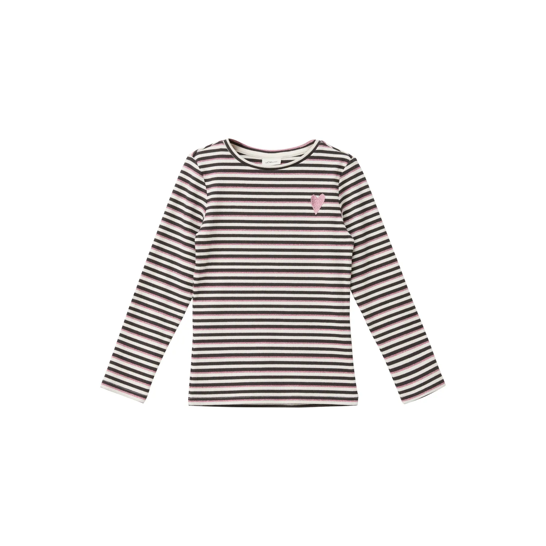 T-shirt a maniche lunghe Slim Fit a righe con filo scintillante ragazza s.Oliver