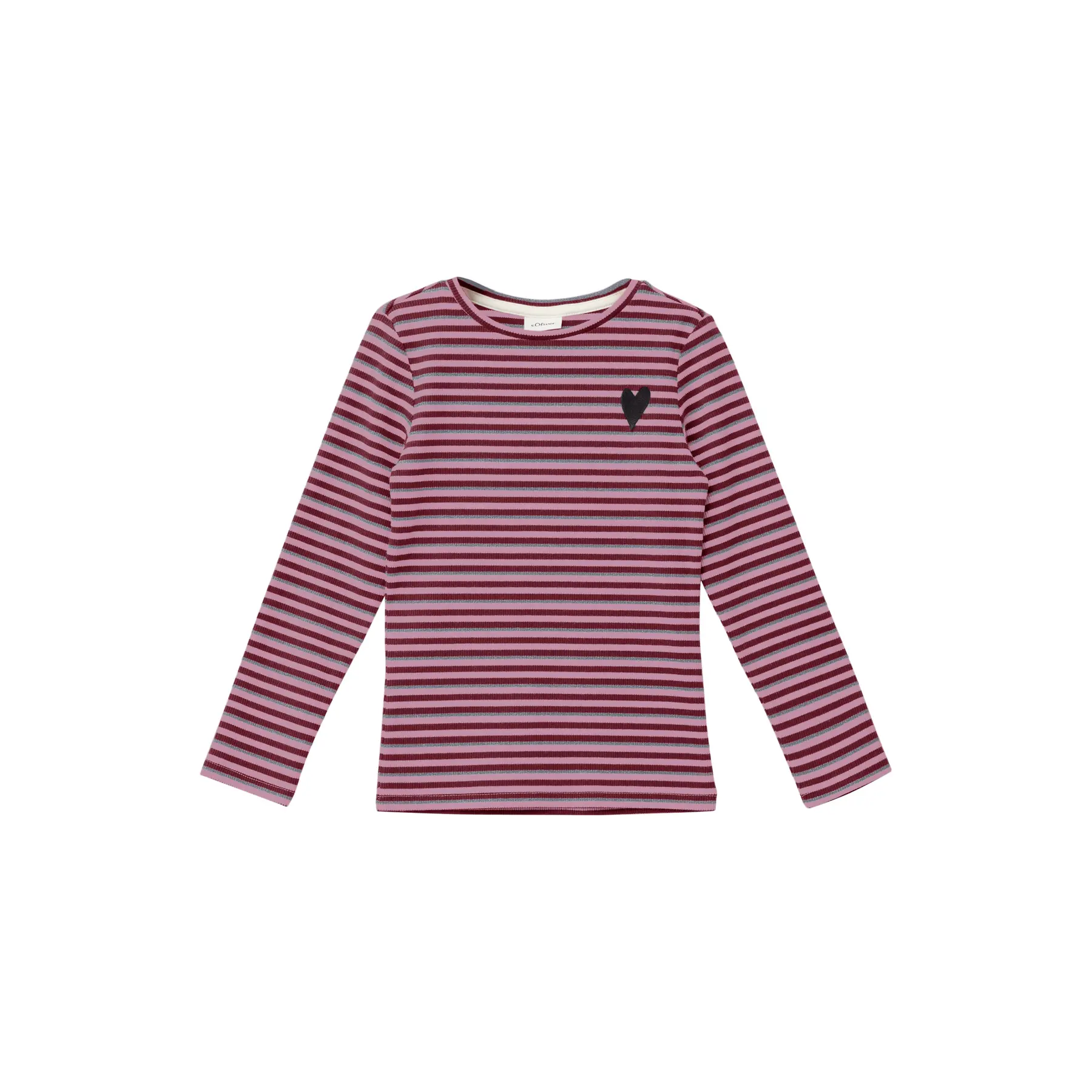 T-shirt a maniche lunghe Slim Fit a righe con filo scintillante ragazza s.Oliver