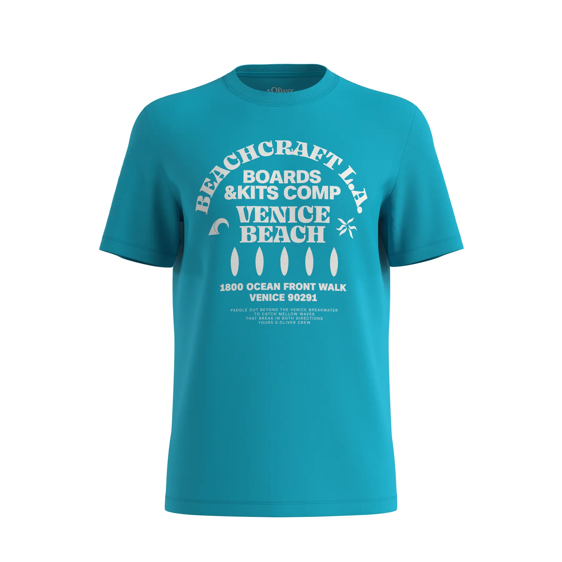 T-shirt a maniche corta con collo tondo e stampa frontale s.Oliver
