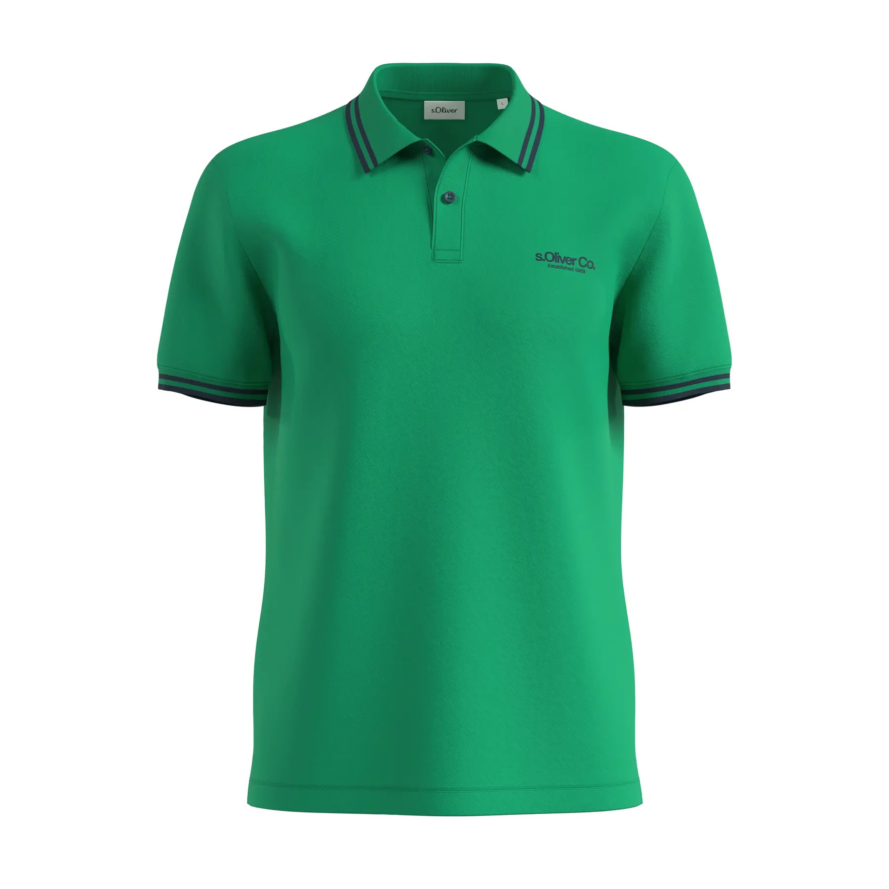 Polo in piqué con dettagli a contrasto e logo s.Oliver