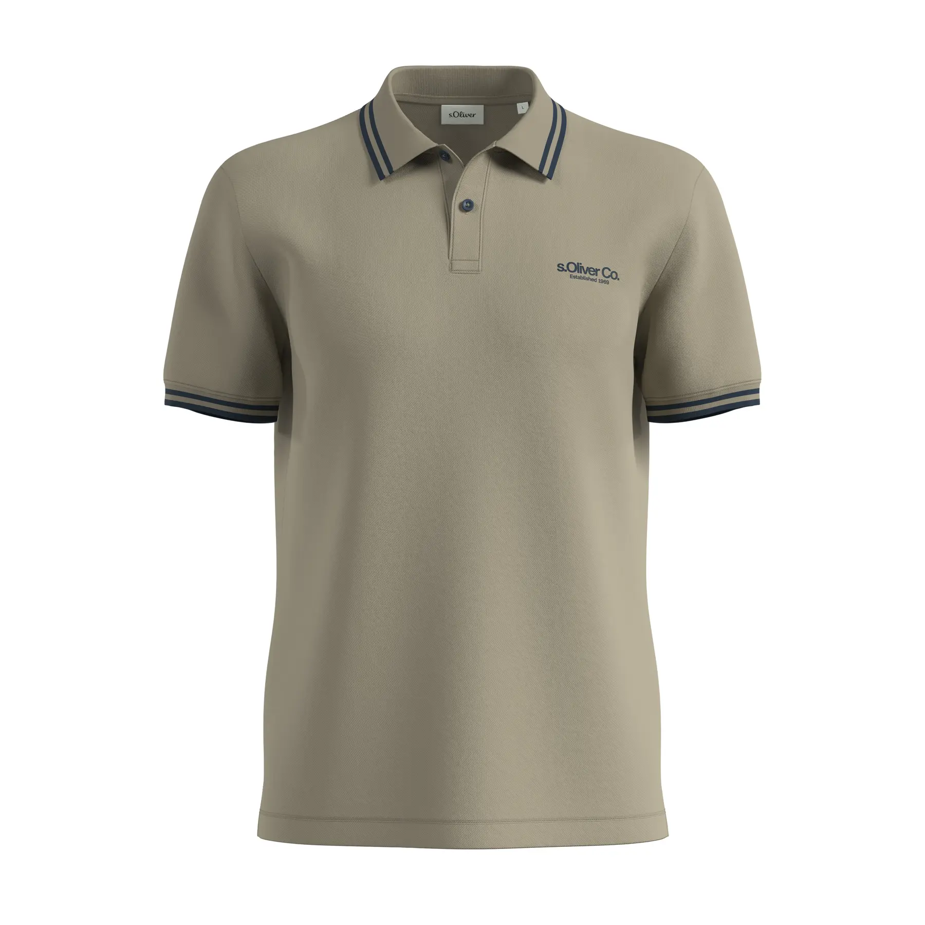Polo in piqué con dettagli a contrasto e logo s.Oliver