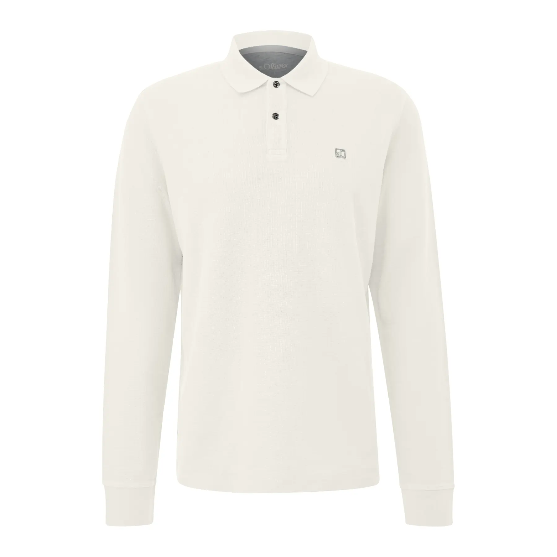 Langärmliges Polo aus strukturierter Strickware mit Aufnähern s.Oliver