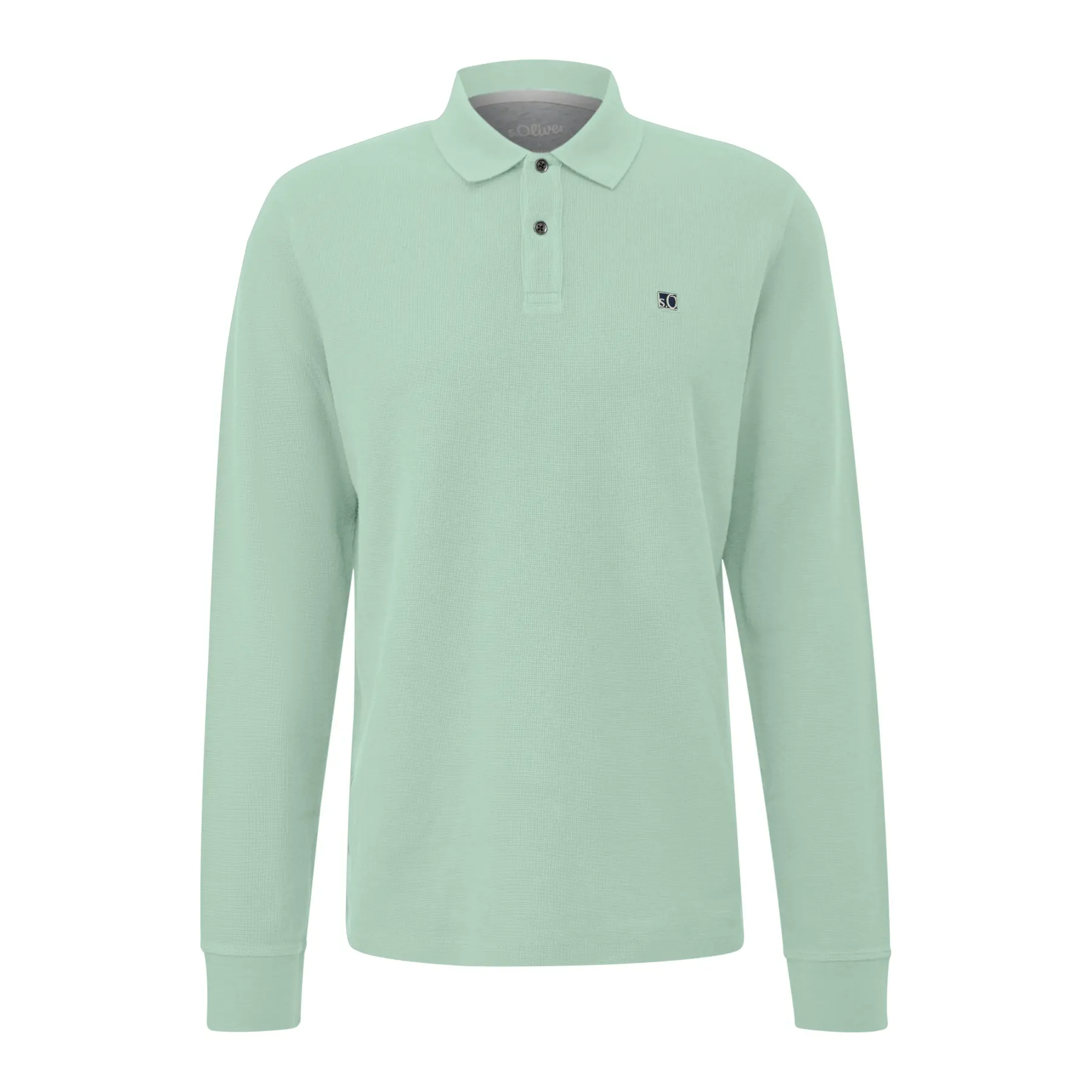 Langärmliges Polo aus strukturierter Strickware mit Aufnähern s.Oliver