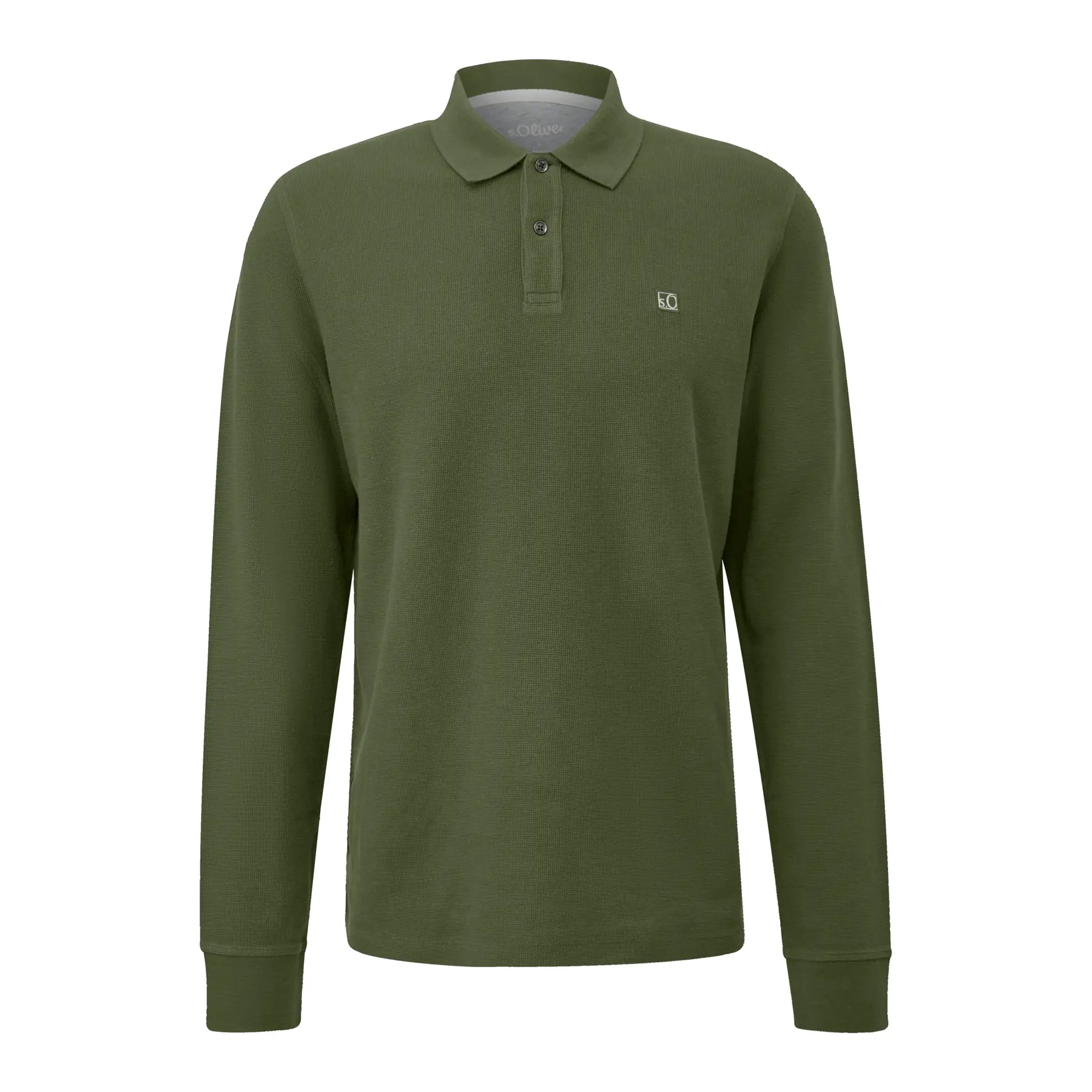 Langärmliges Polo aus strukturierter Strickware mit Aufnähern s.Oliver