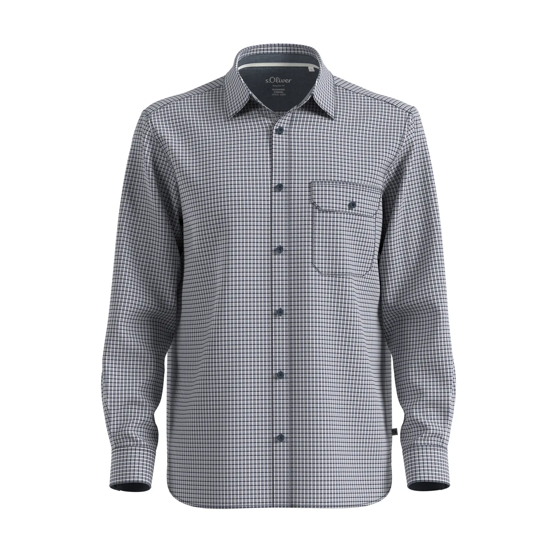 Chemise a quadretti con collo Kent s.Oliver